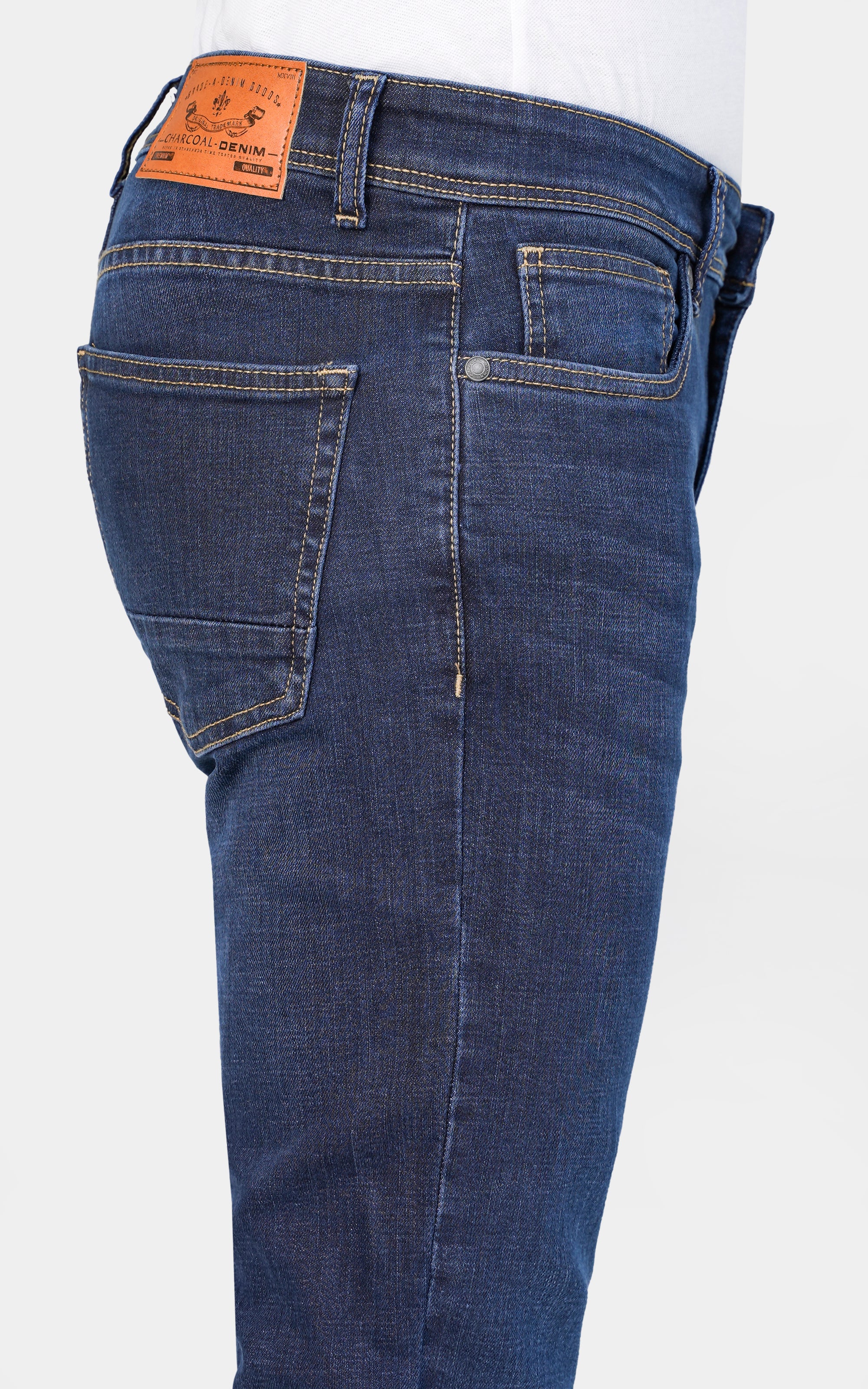 SLIM LEG DENIM JEANS DARK BLUE