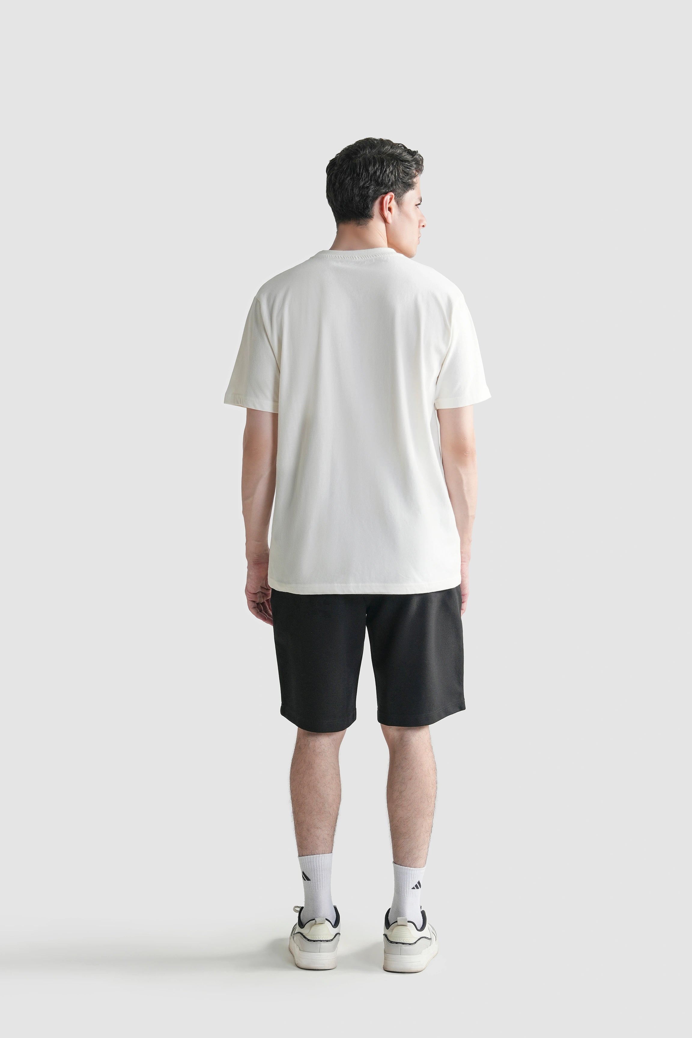 HALF SLEEVES SLEEPWEAR CREW NECK T SHIRT OFF WHITE