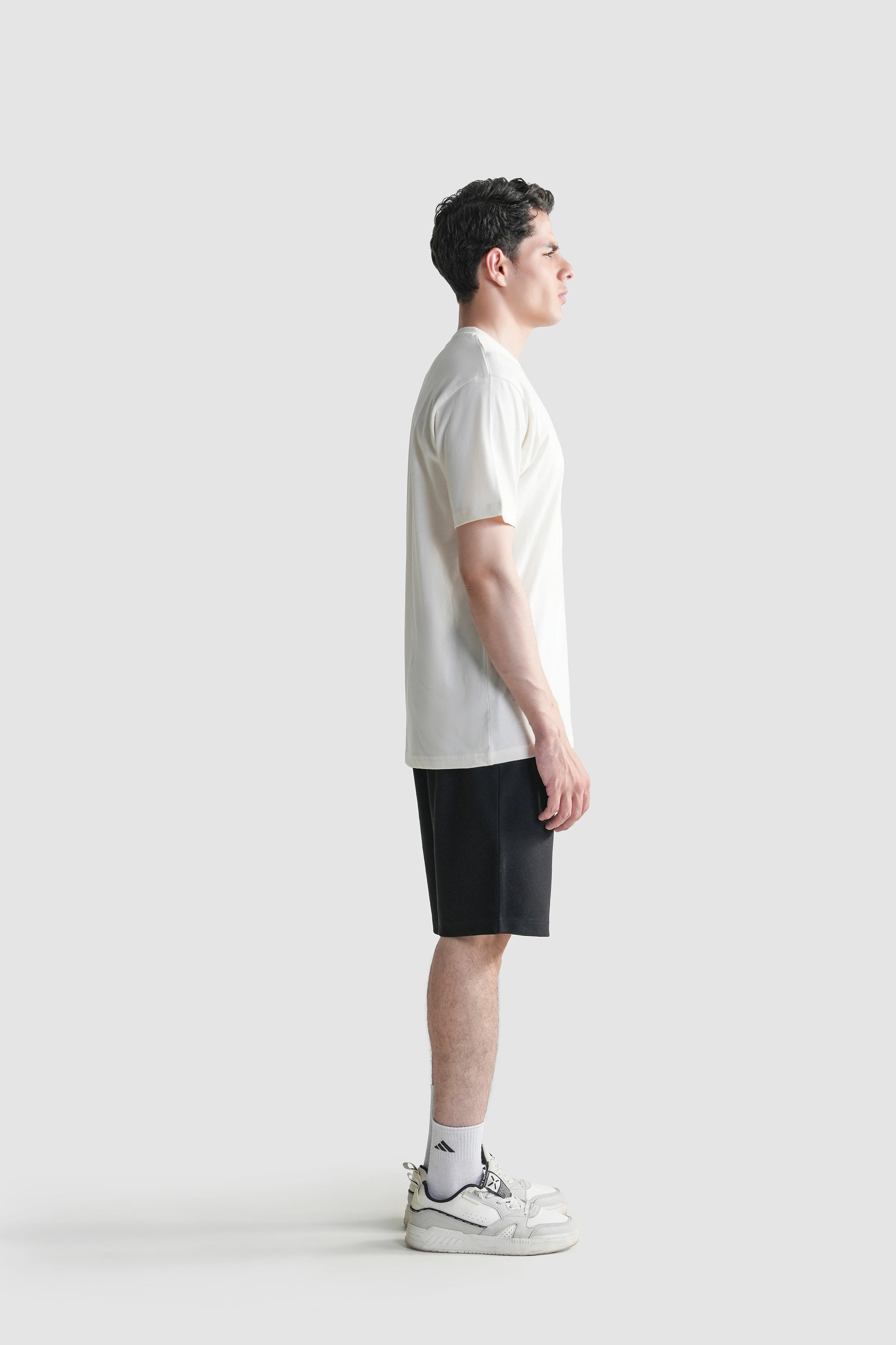 HALF SLEEVES SLEEPWEAR CREW NECK T SHIRT OFF WHITE