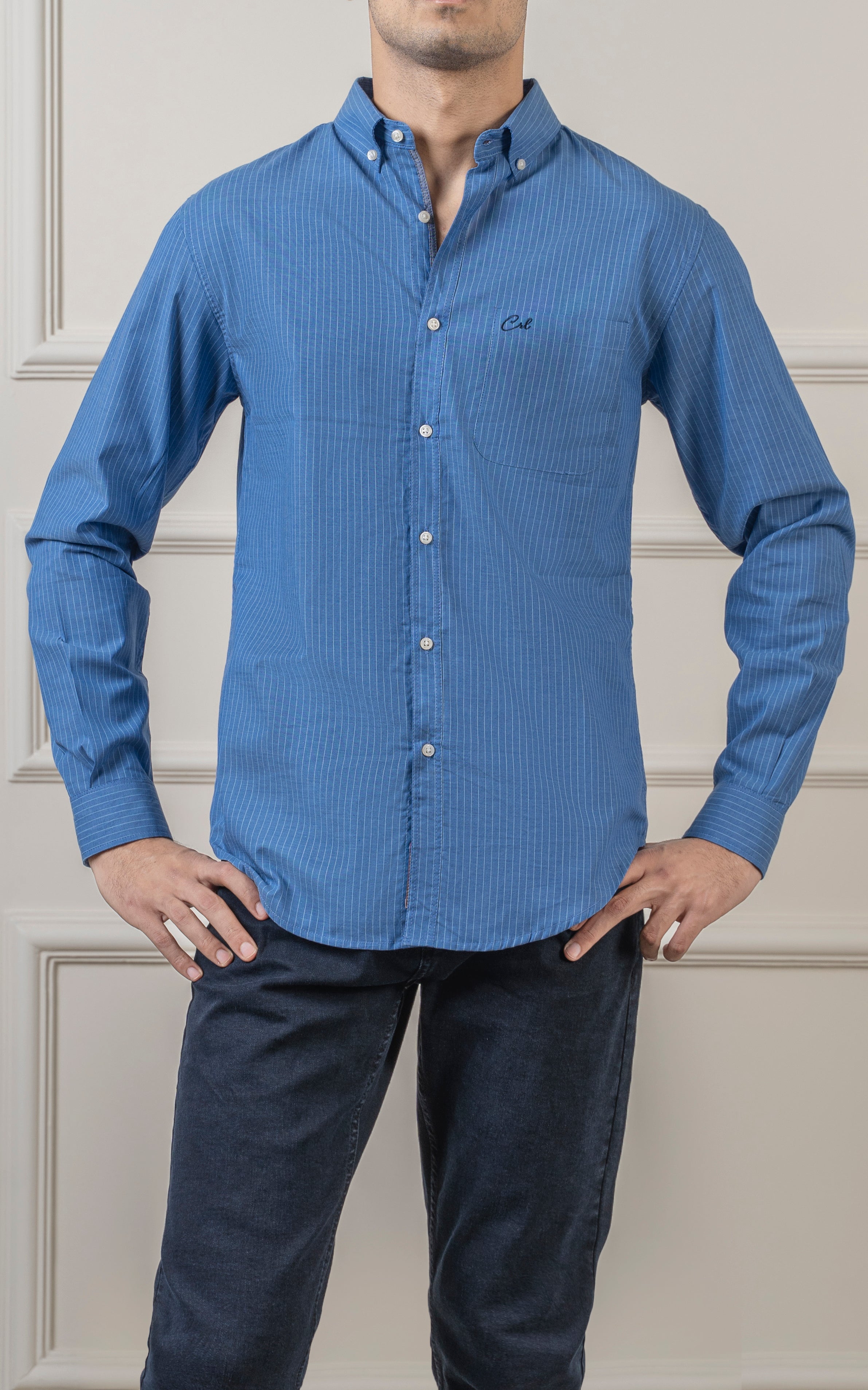 CASUAL SHIRT BLUE STRIPED