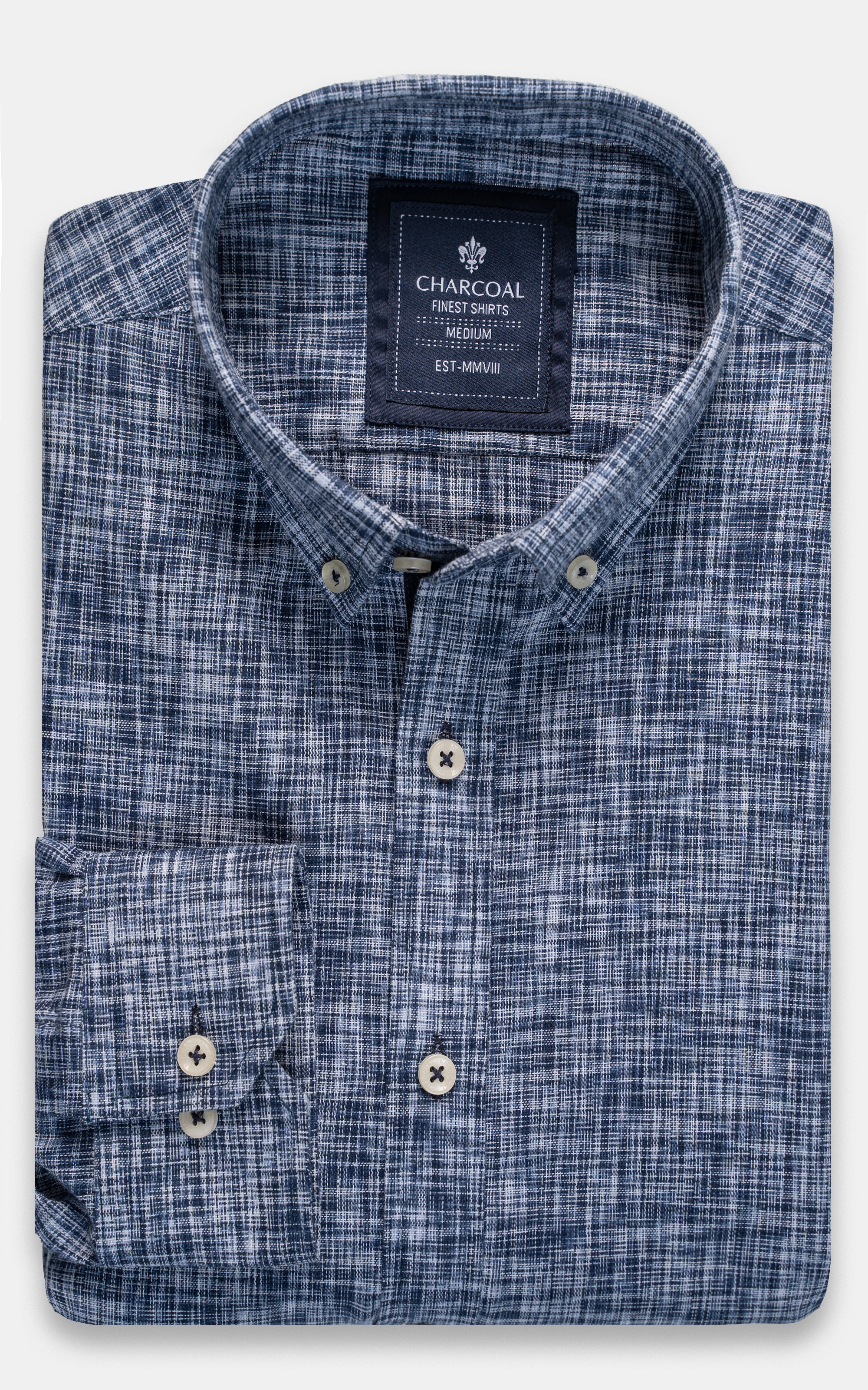 SEMI FORMAL SHIRT NAVY WHITE