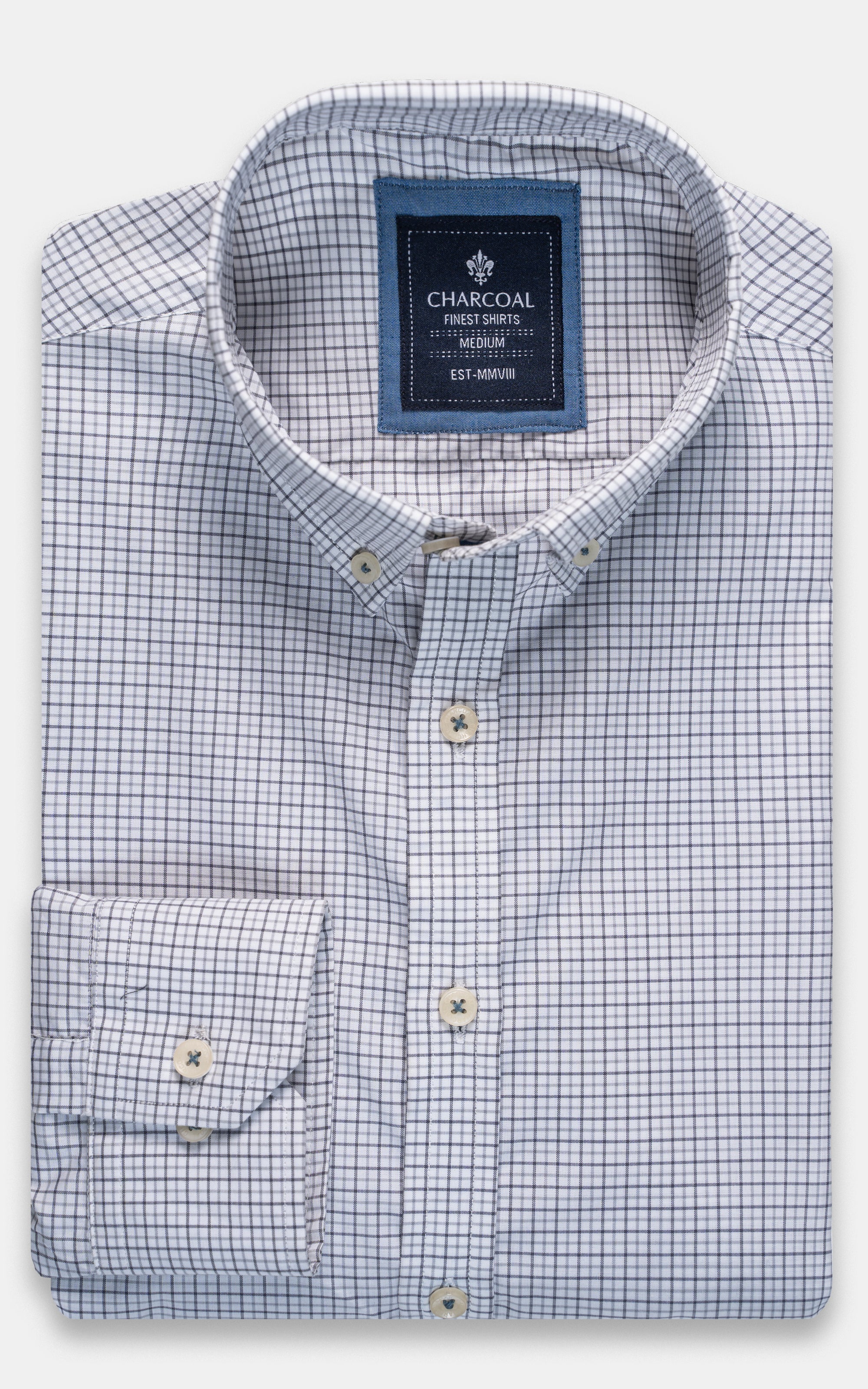 SEMI FORMAL SHIRT GREY WHITE