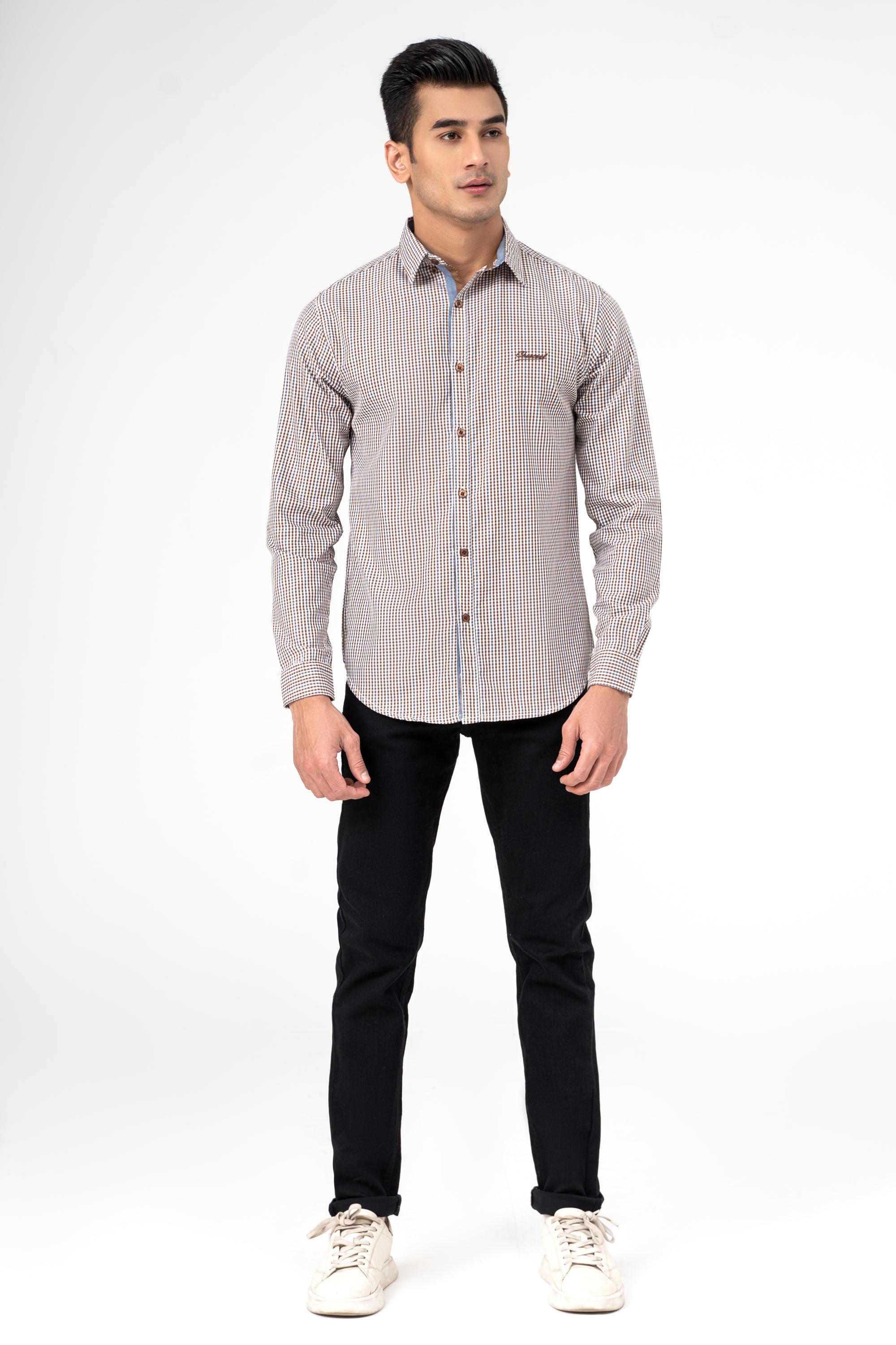 CASUAL SHIRT BROWN CHECK