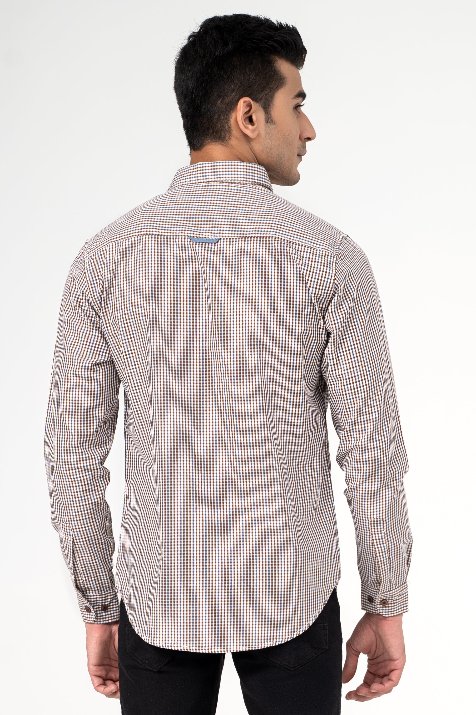 CASUAL SHIRT BROWN CHECK