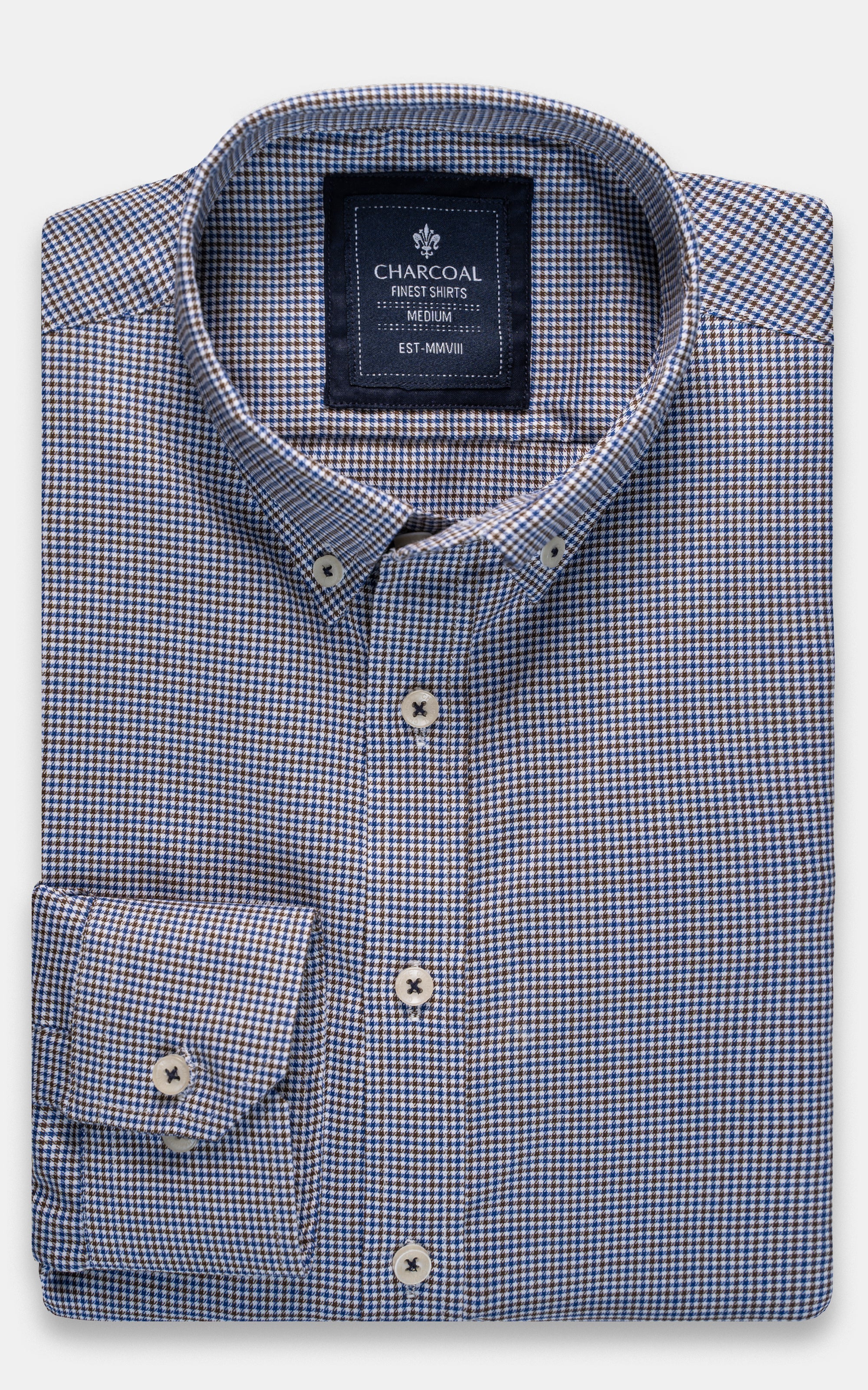 SEMI FORMAL SHIRT NAVY BROWN