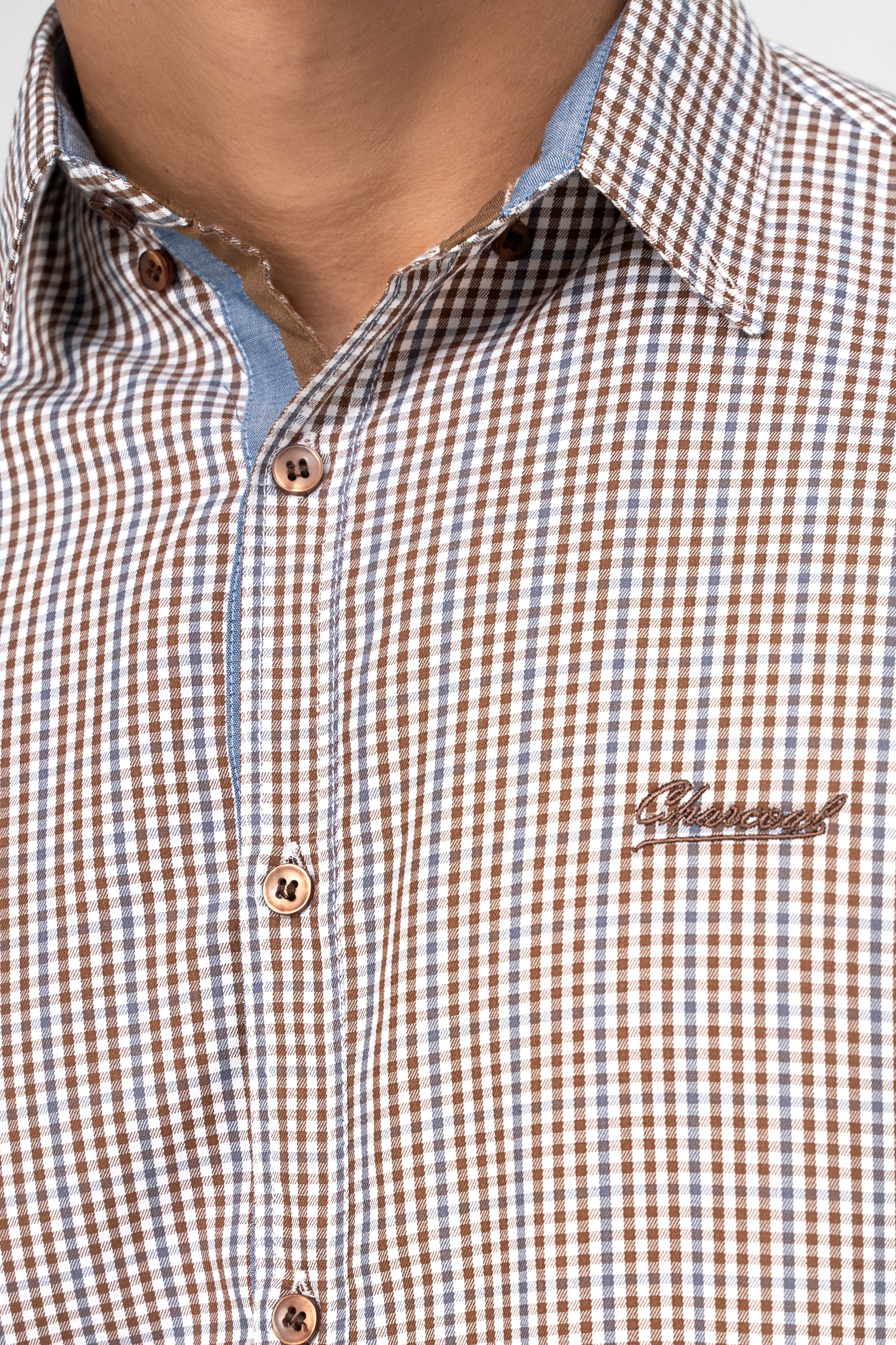 CASUAL SHIRT BROWN CHECK