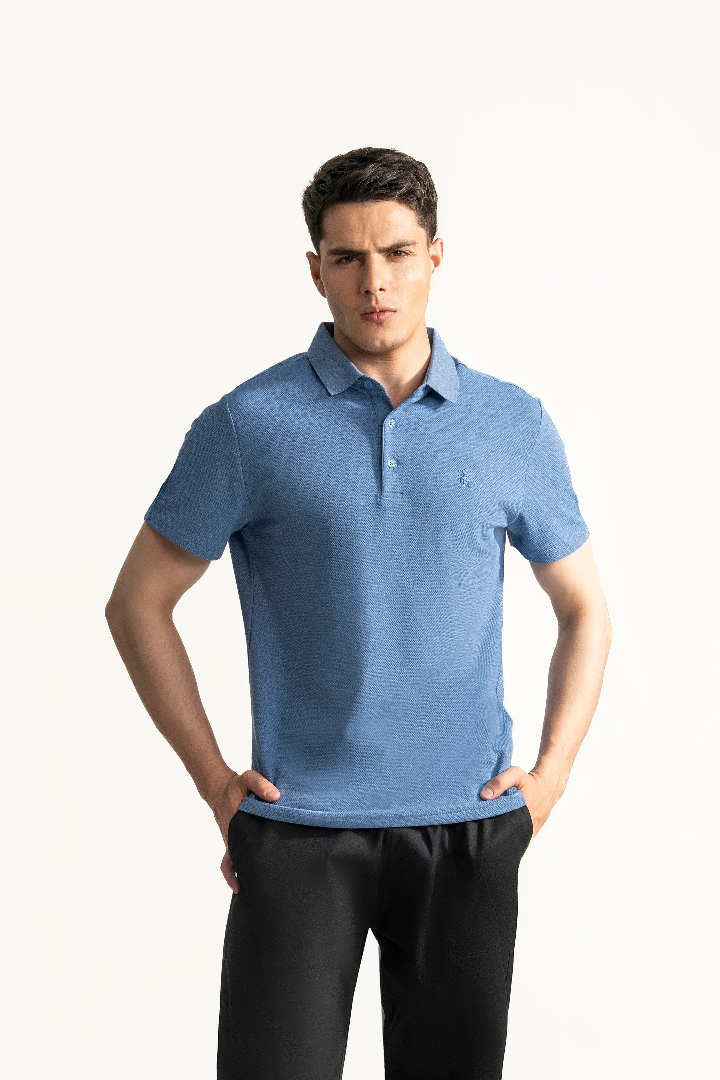 SMART FIT CLASSIC PREMIUM STRIPED POLO SHIRT BLUE