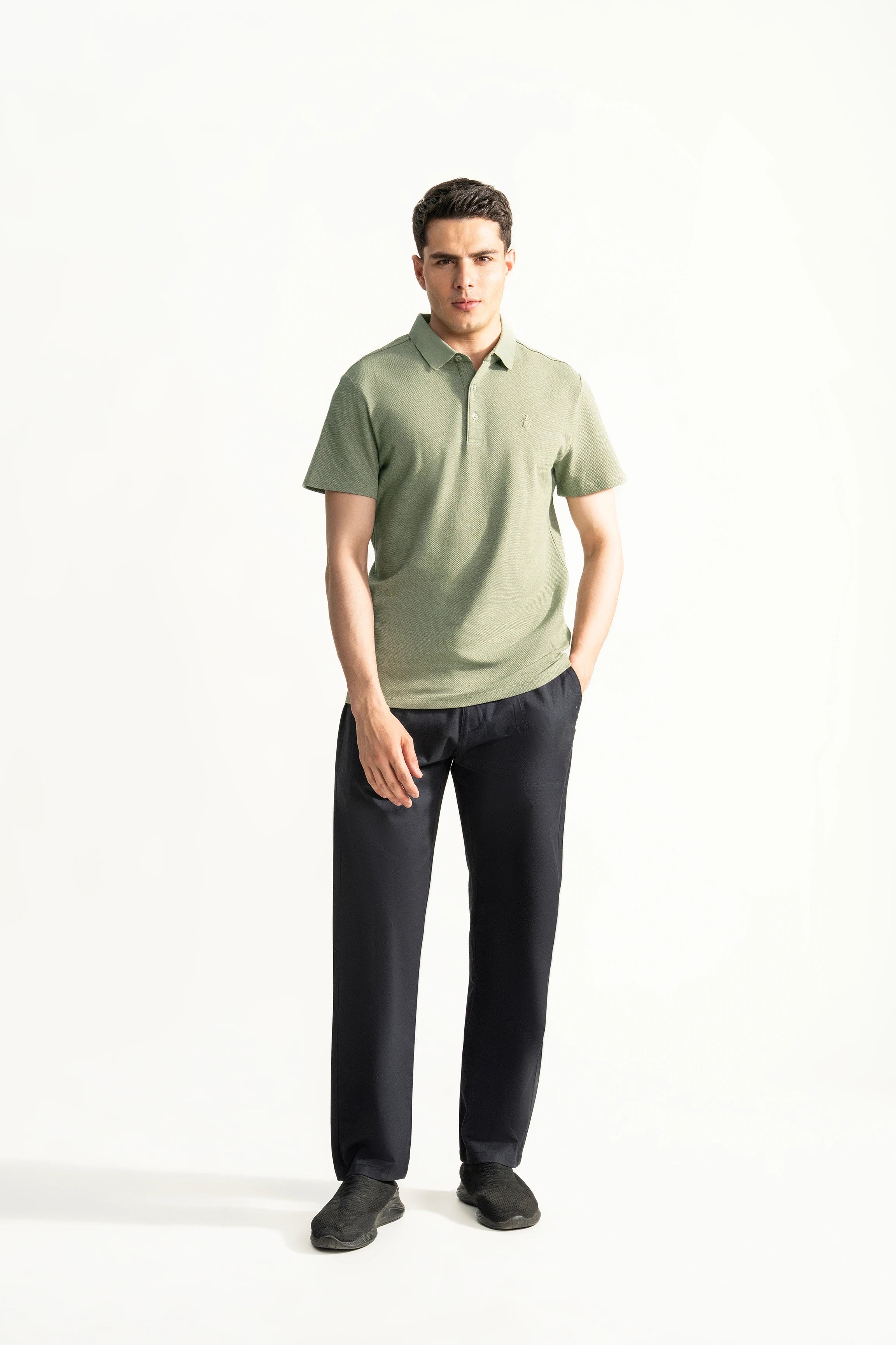 SMART FIT CLASSIC PREMIUM STRIPED POLO SHIRT LIGHT GREEN