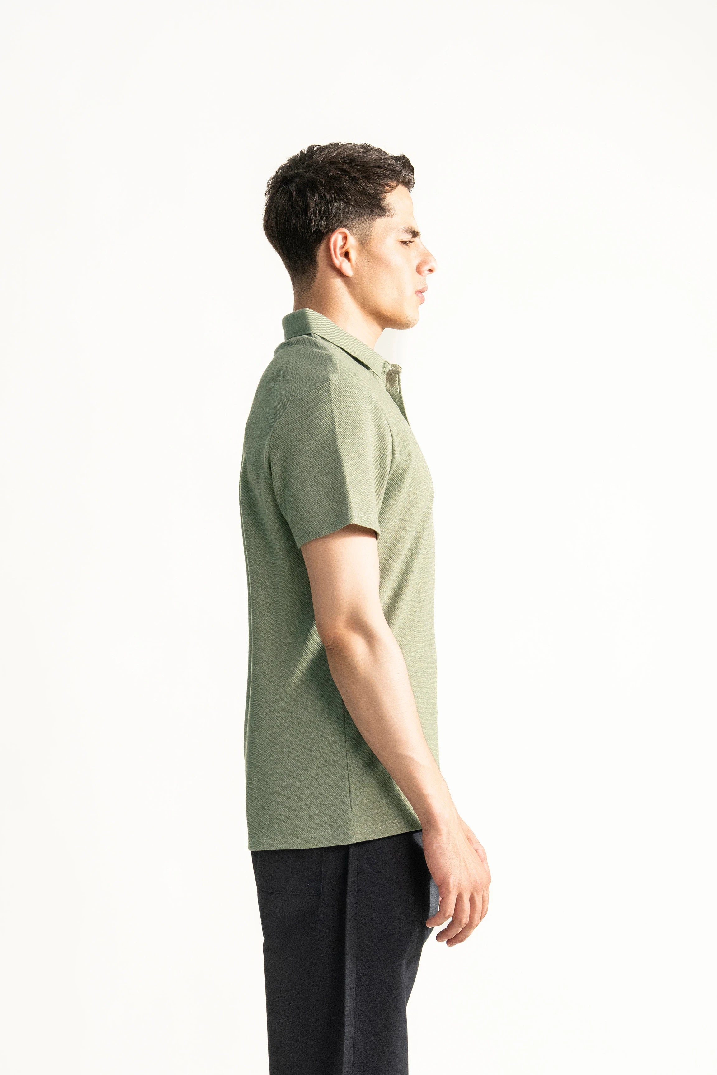 SMART FIT CLASSIC PREMIUM STRIPED POLO SHIRT LIGHT GREEN