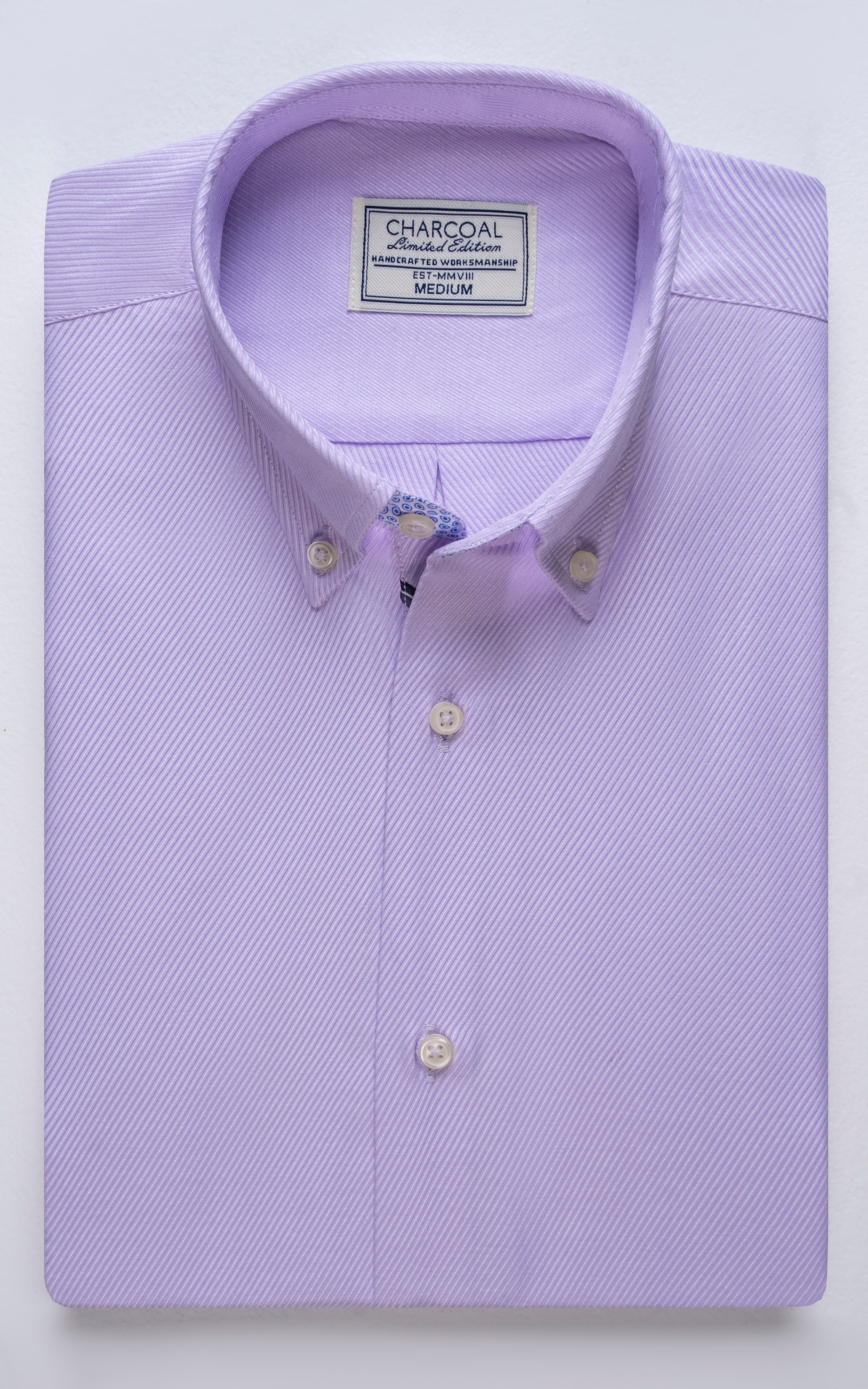 HIDDEN BUTTON DOWN COLLAR PINK