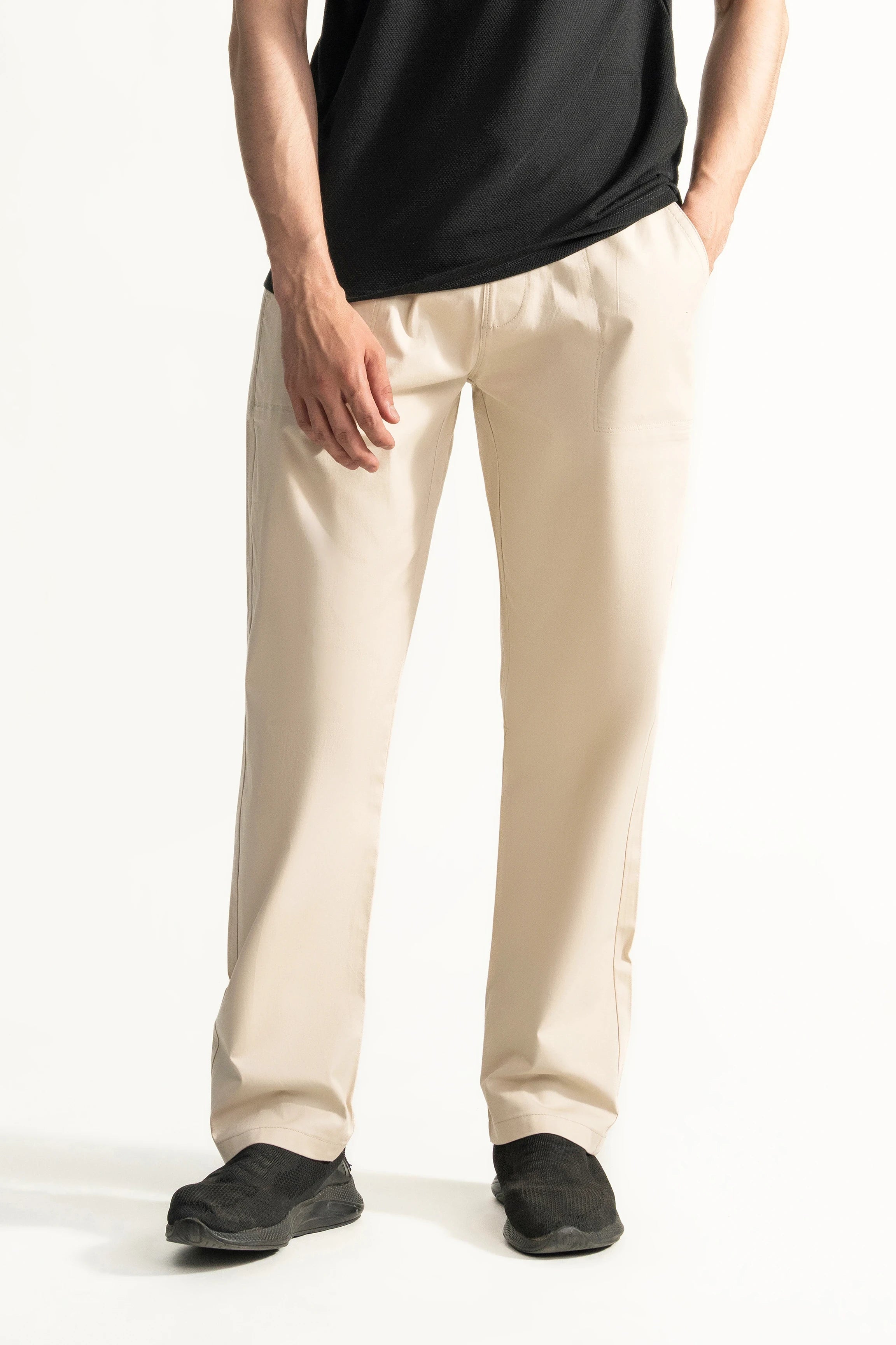 STRAIGHT FIT CASUAL TROUSER BEIGE
