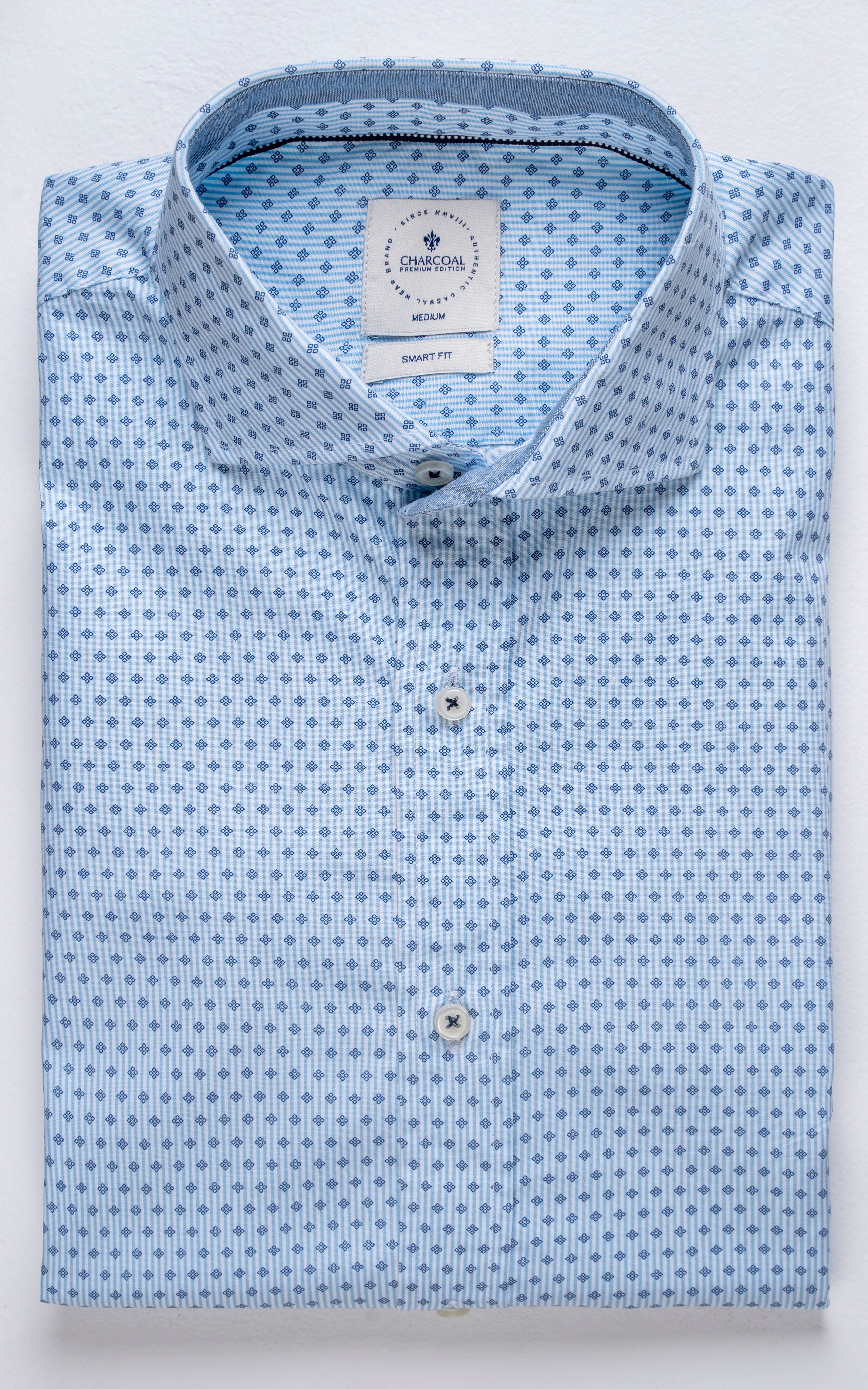 SMART SHIRT FRENCH COLLAR WHITE BLUE