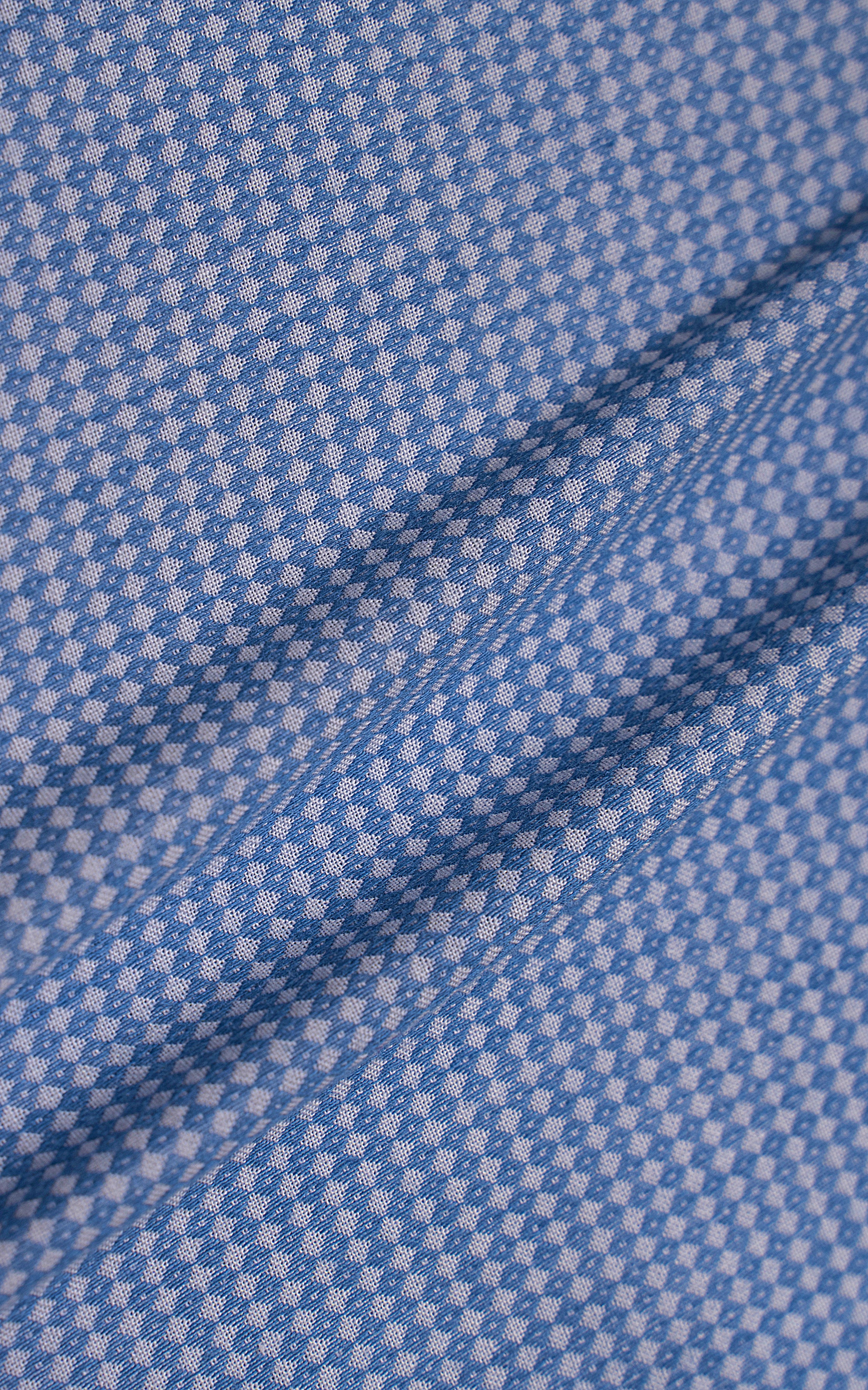 Blue limited edition shirt fabric with small self-pattern texture
