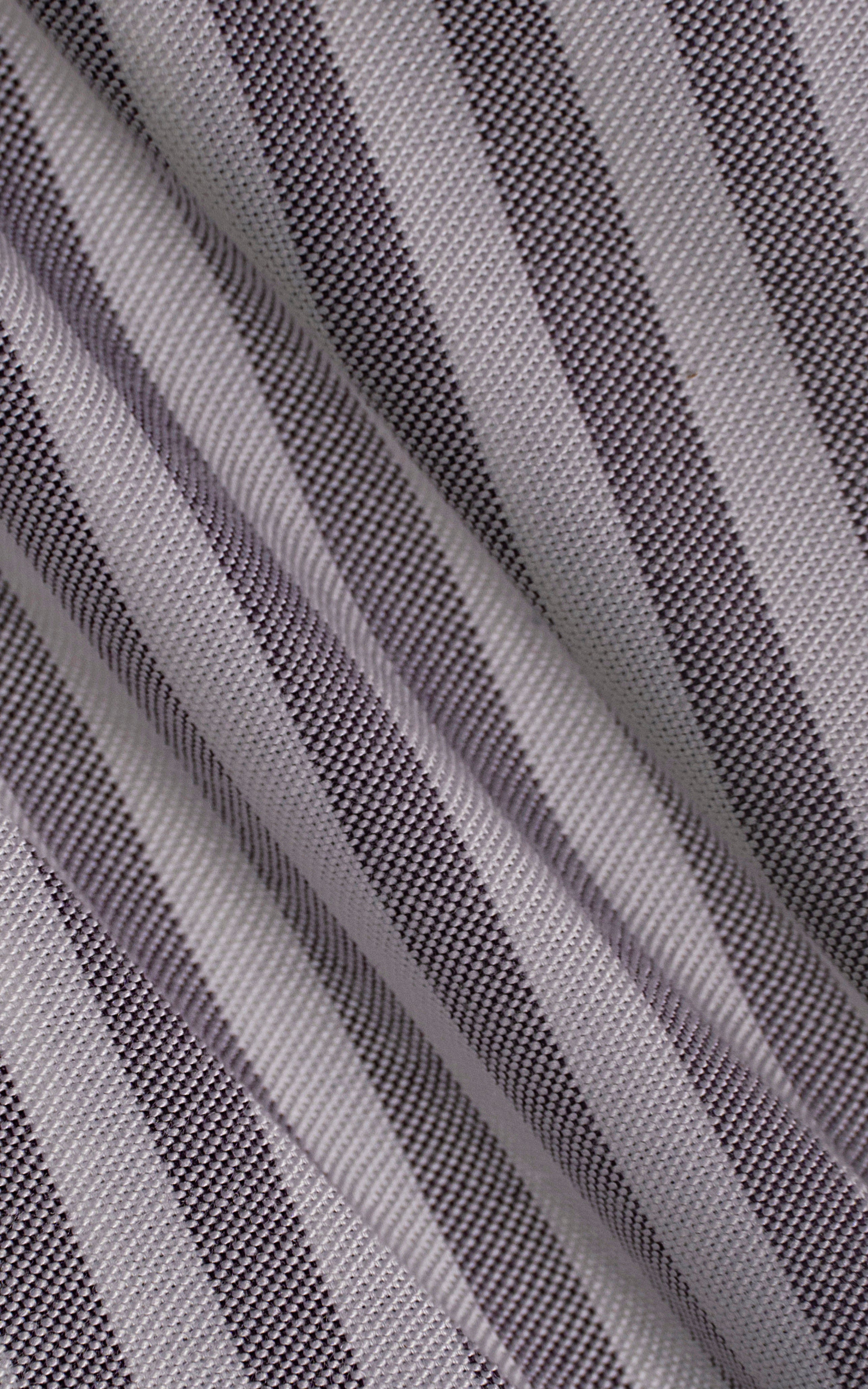 Striped shirt fabric close-up in charcoal and white
