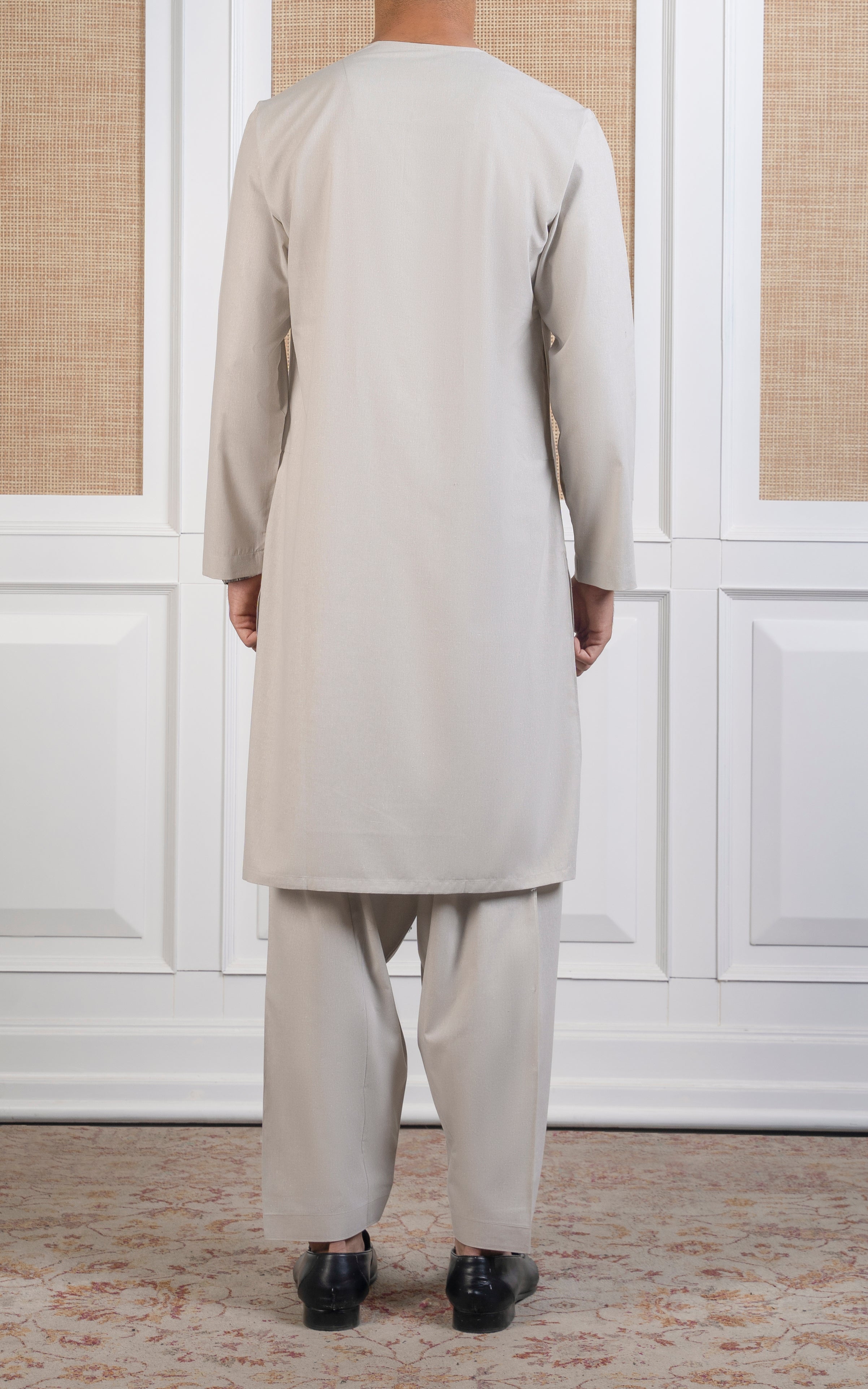COTTON KARANDI KAMEEZ SHALWAR - CLASSIC COLLECTION LIGHT BEIGE