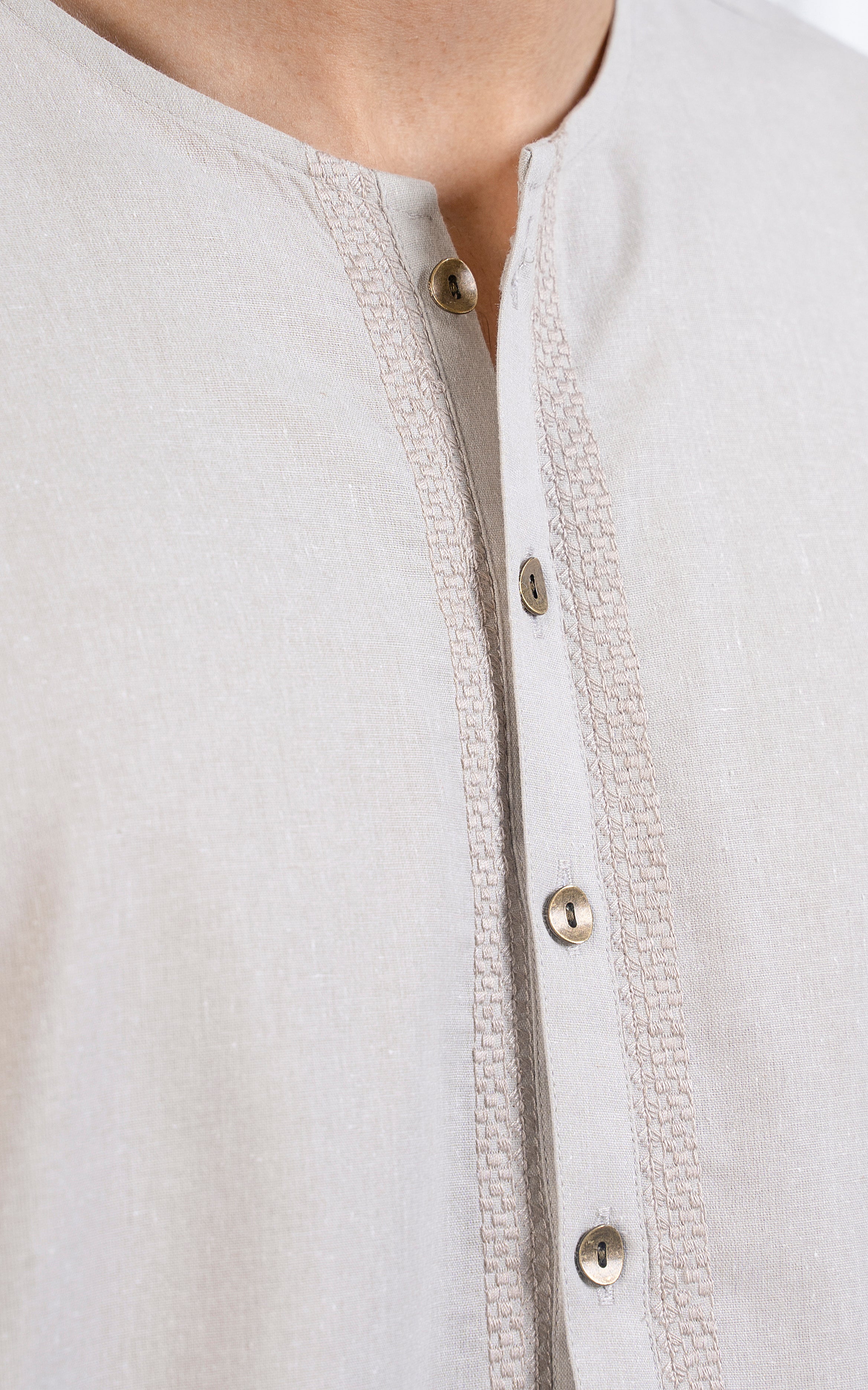 COTTON KARANDI KAMEEZ SHALWAR - CLASSIC COLLECTION LIGHT BEIGE