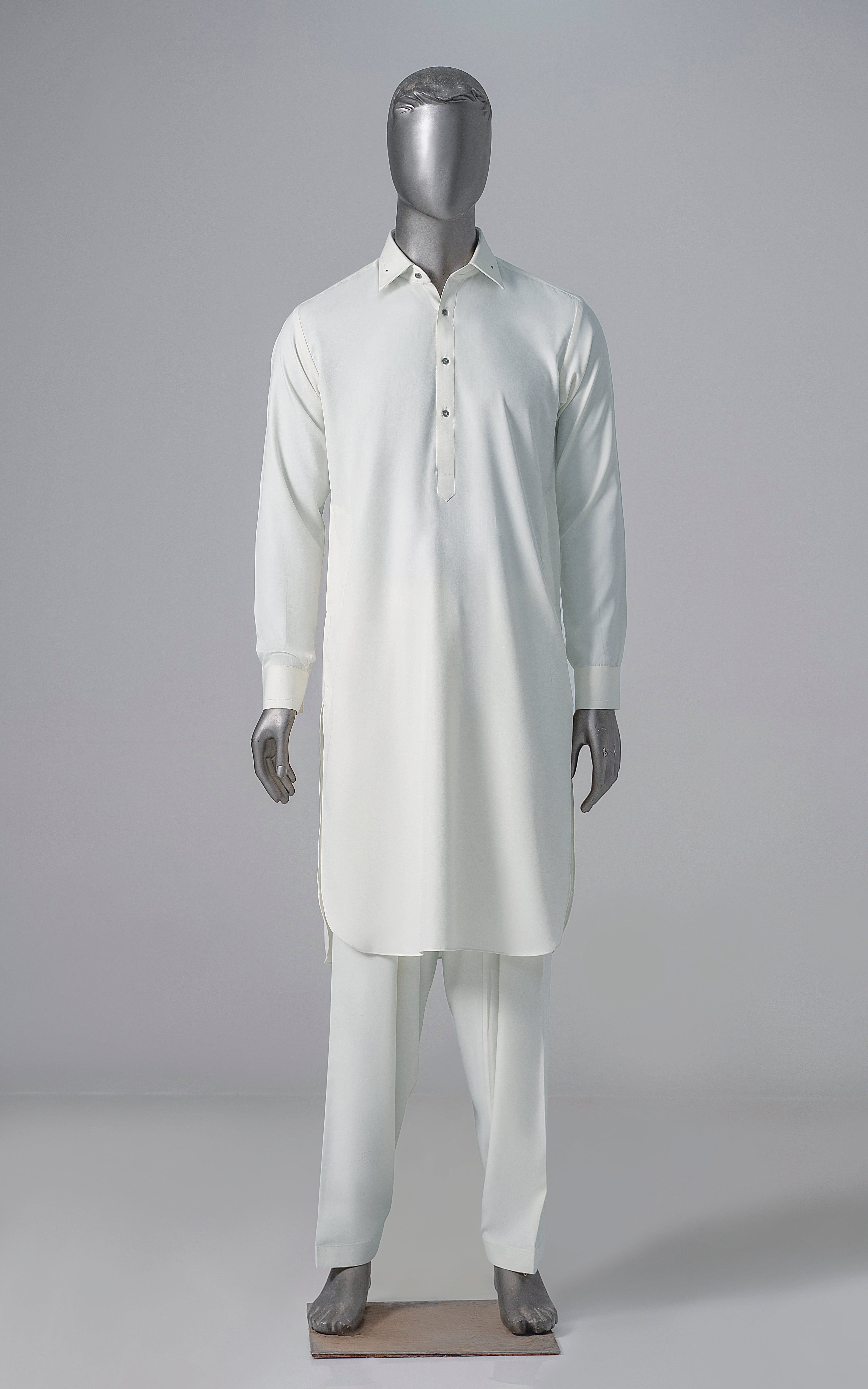 EXCLUSIVE BLENDED KAMEEZ SHALWAR OFF WHITE