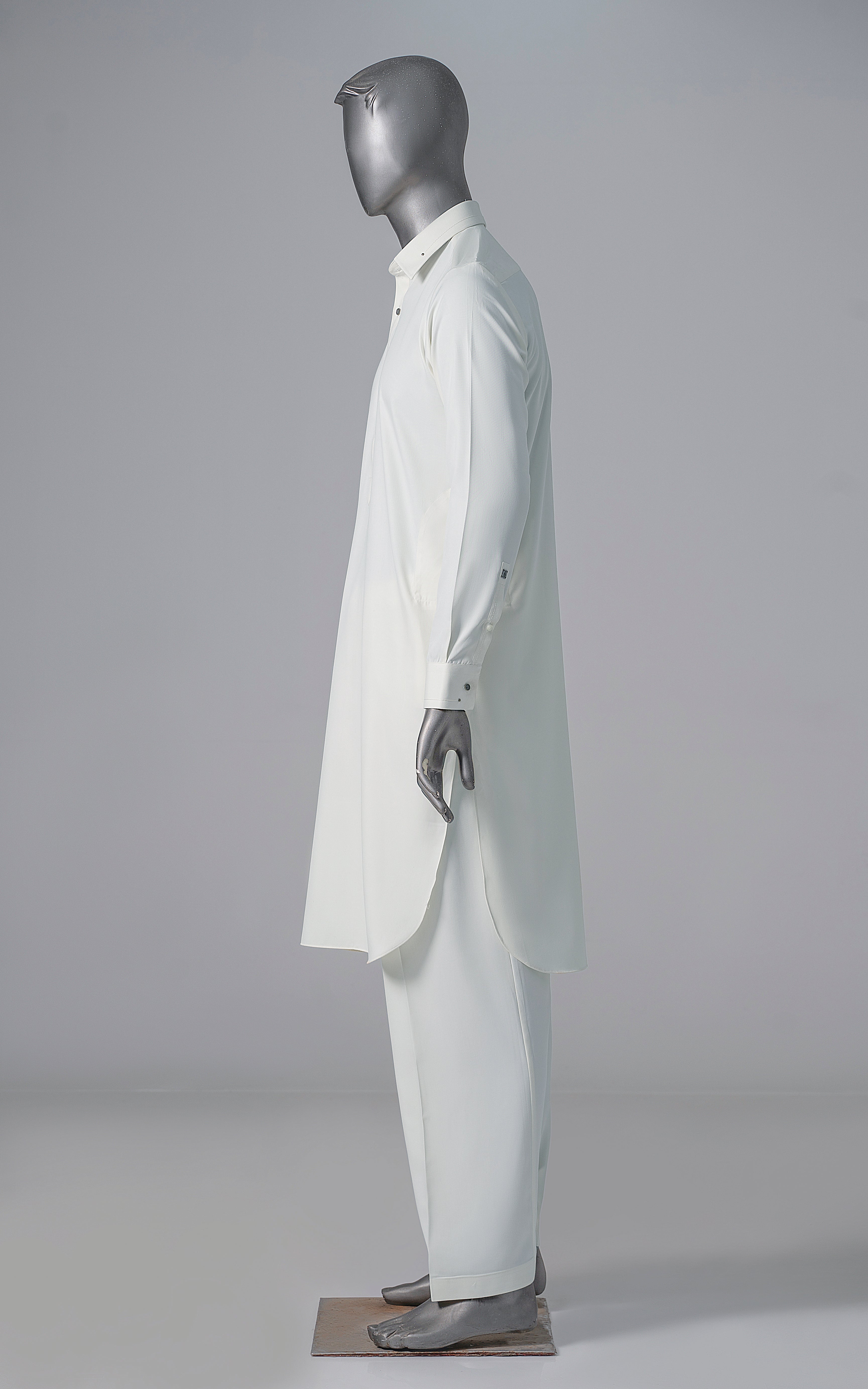 EXCLUSIVE BLENDED KAMEEZ SHALWAR OFF WHITE