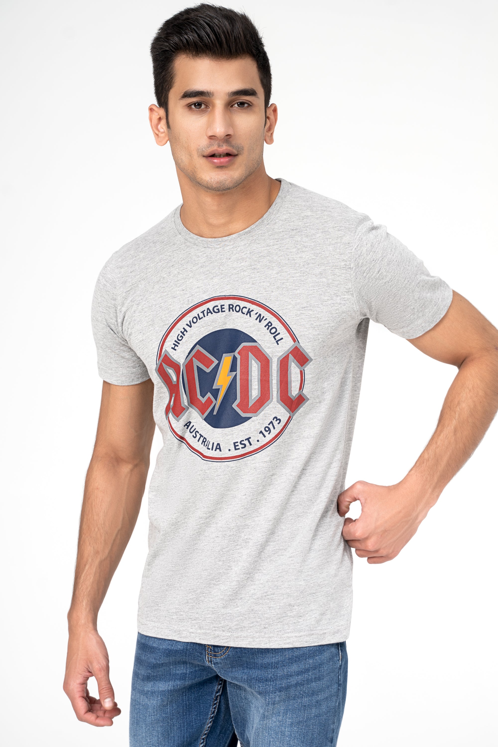GRAPHIC T SHIRT HEATHER GREY