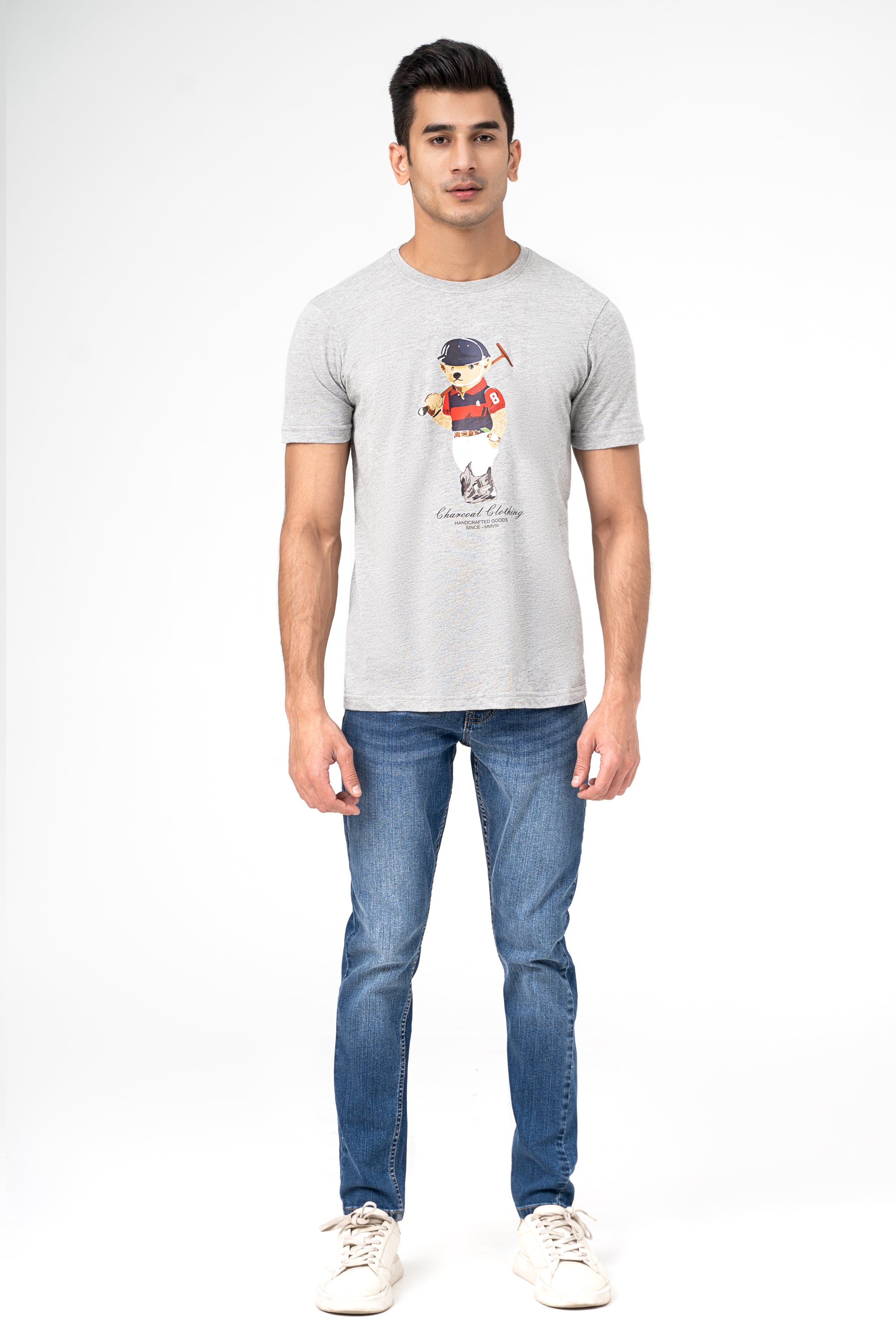 GRAPHIC T SHIRT HEATHER GREY