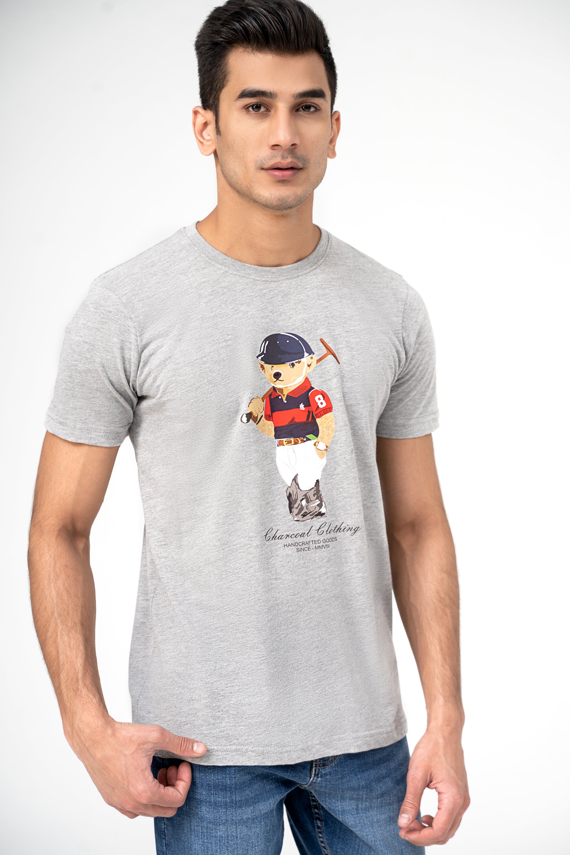 GRAPHIC T SHIRT HEATHER GREY