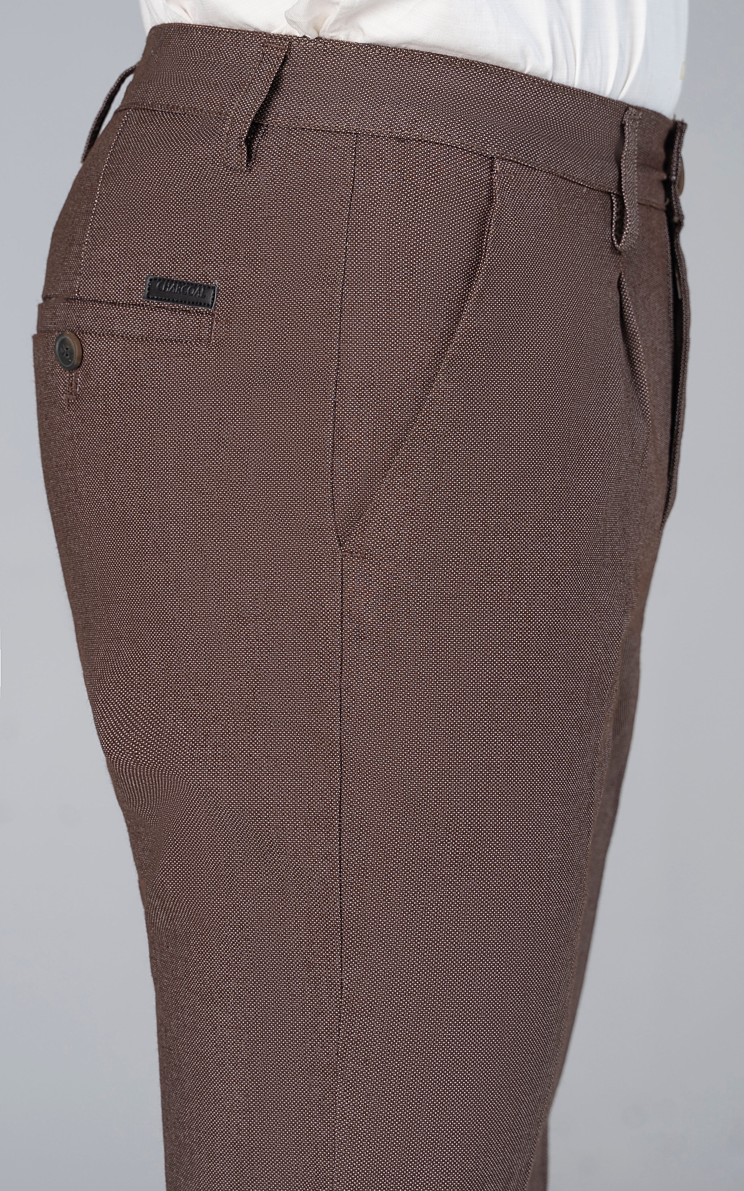 CROSS POCKET TEXTURED PANT BROWN