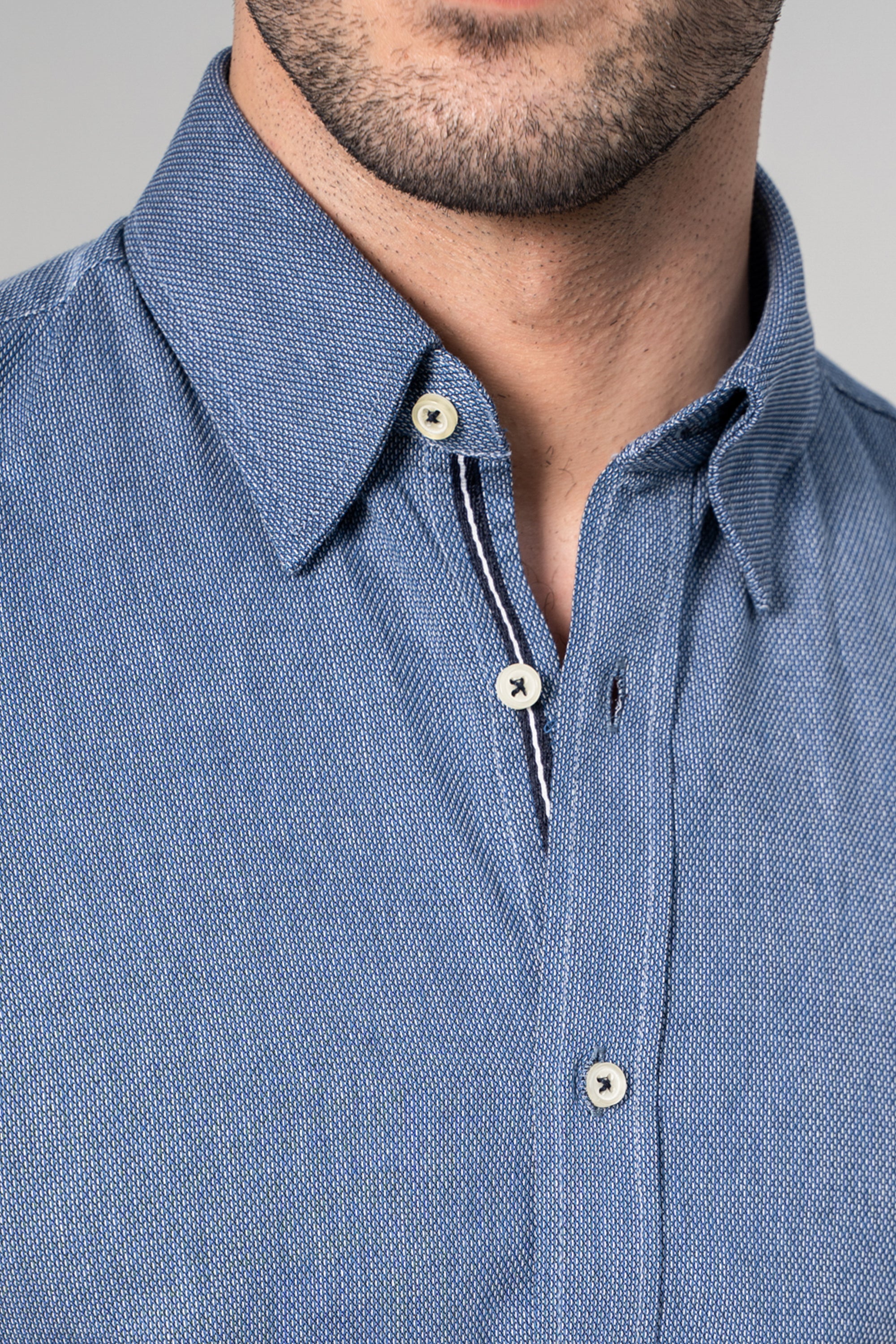 SMART SHIRT BLUE TEXTURED