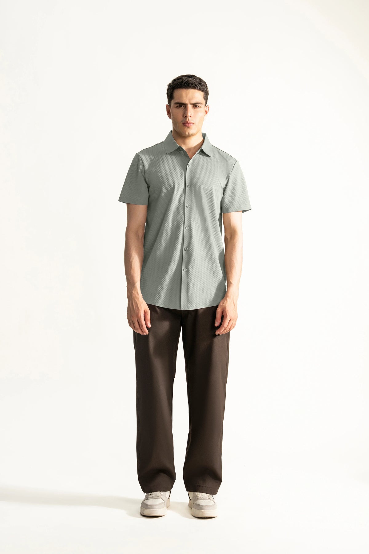 PREMIUM NYLON CASUAL SHIRT LIGHT OLIVE