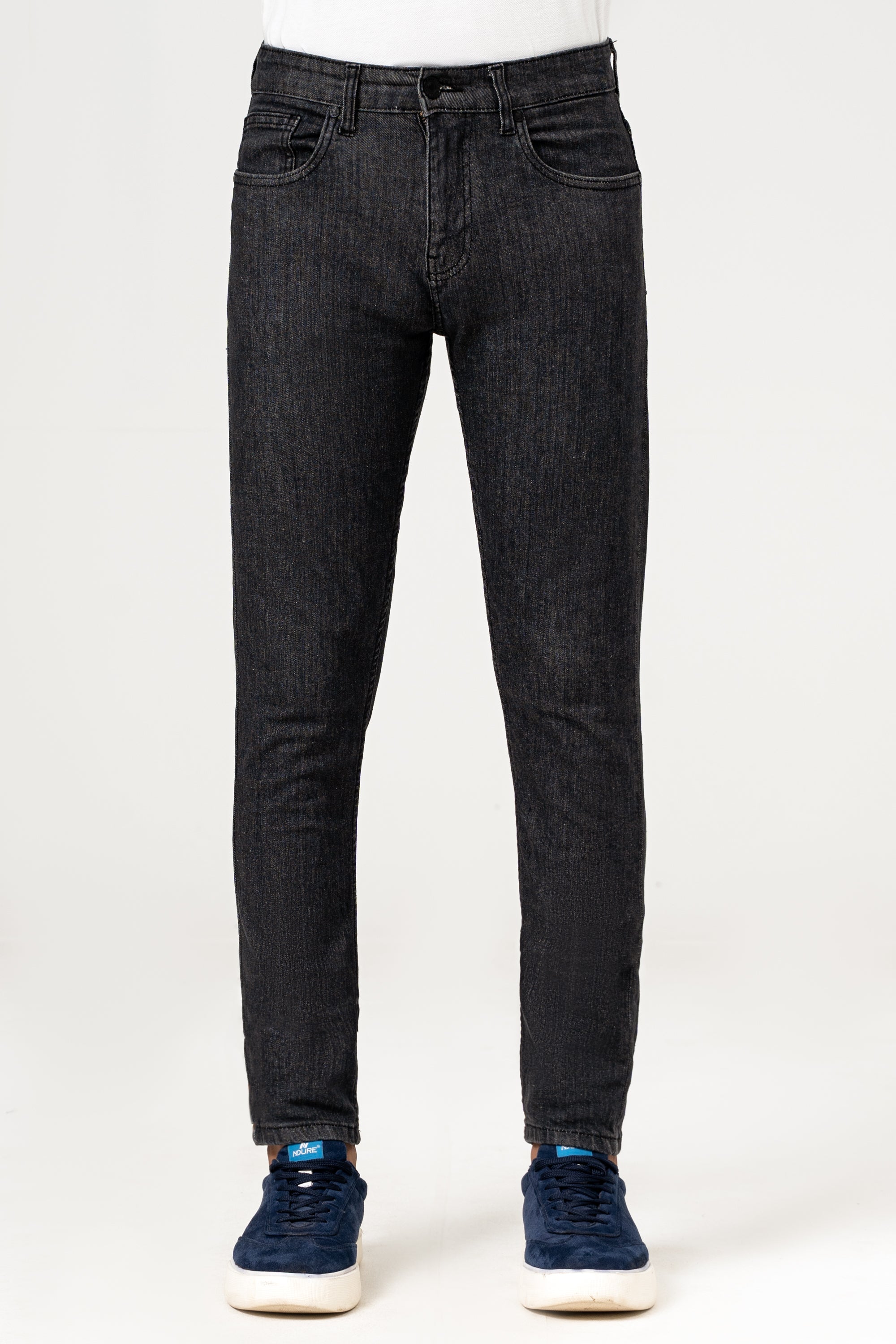 SLIM LEG DENIM JEANS DARK GREY