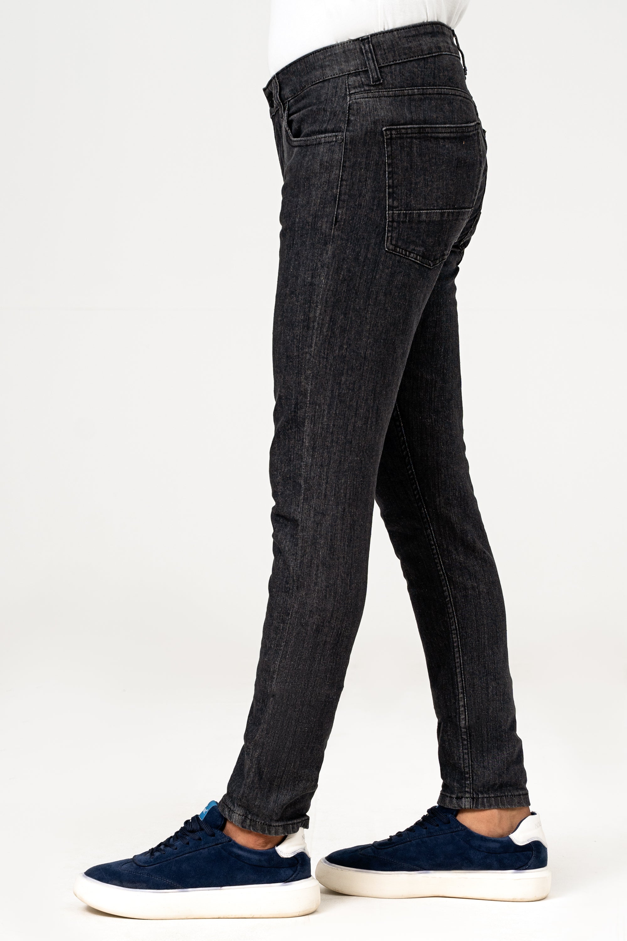 SLIM LEG DENIM JEANS DARK GREY