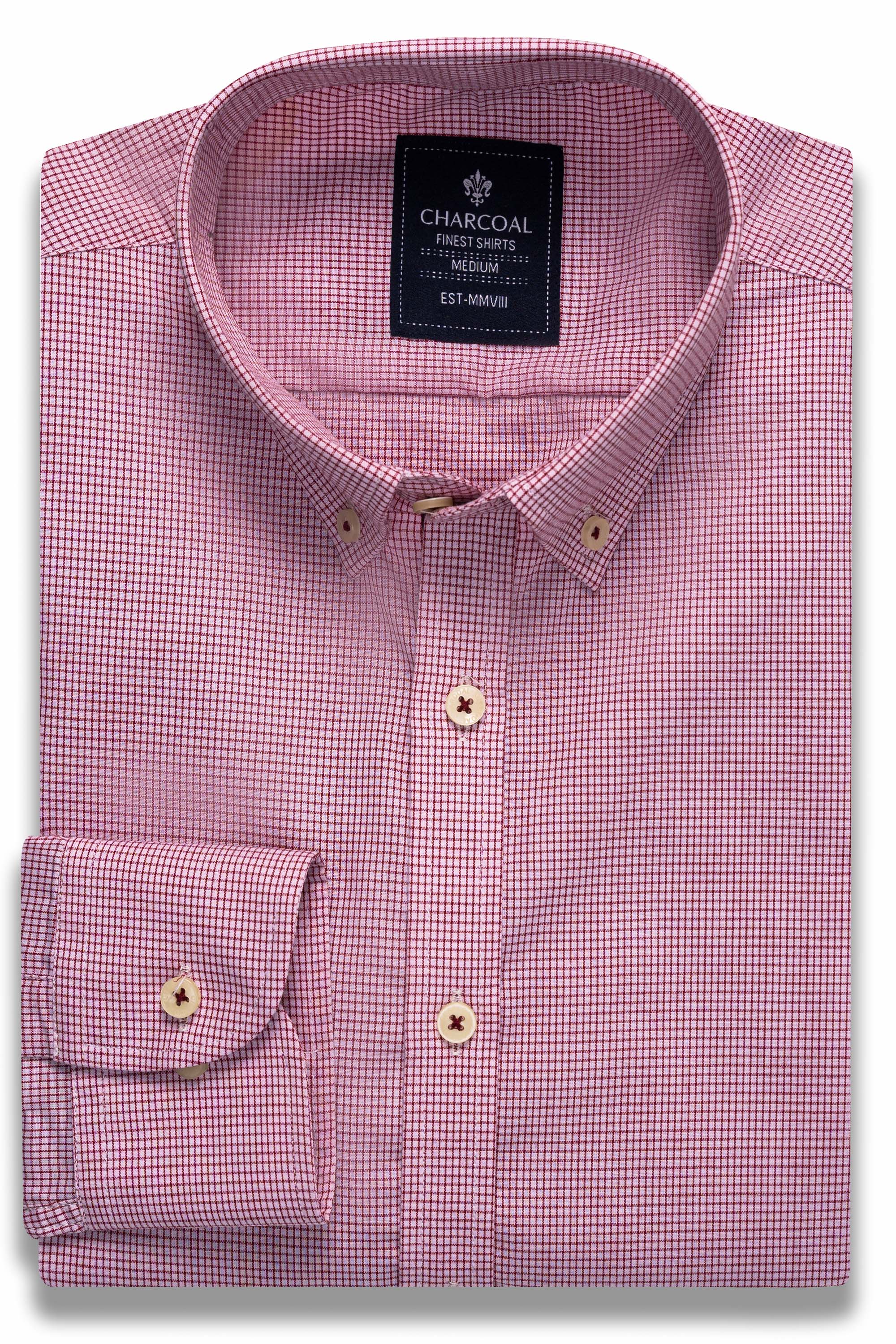 SEMI FORMAL SHIRT MAROON CHECK