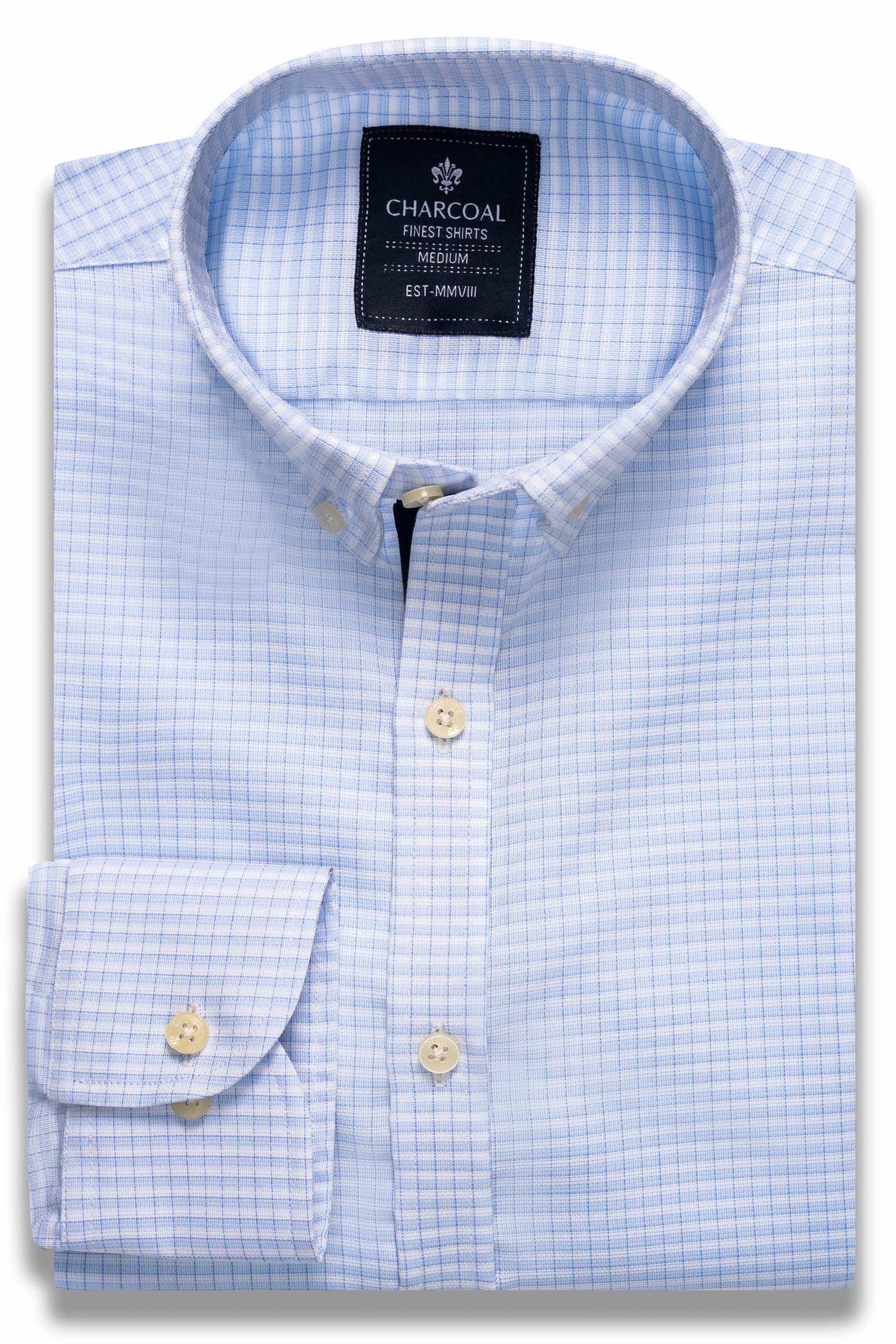 SEMI FORMAL SHIRT LIGHT BLUE CHECK