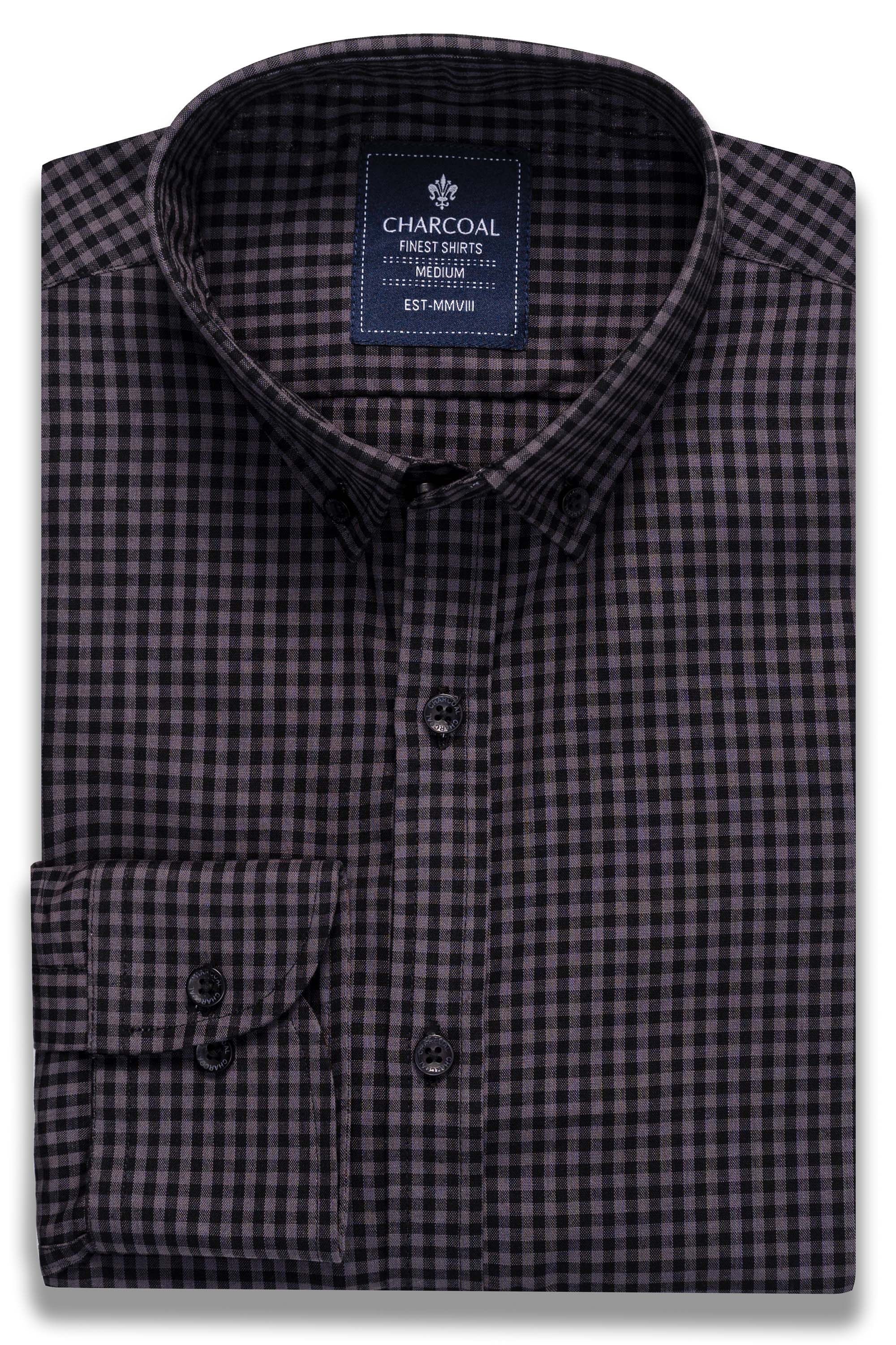 SEMI FORMAL SHIRT BLACK CHECK
