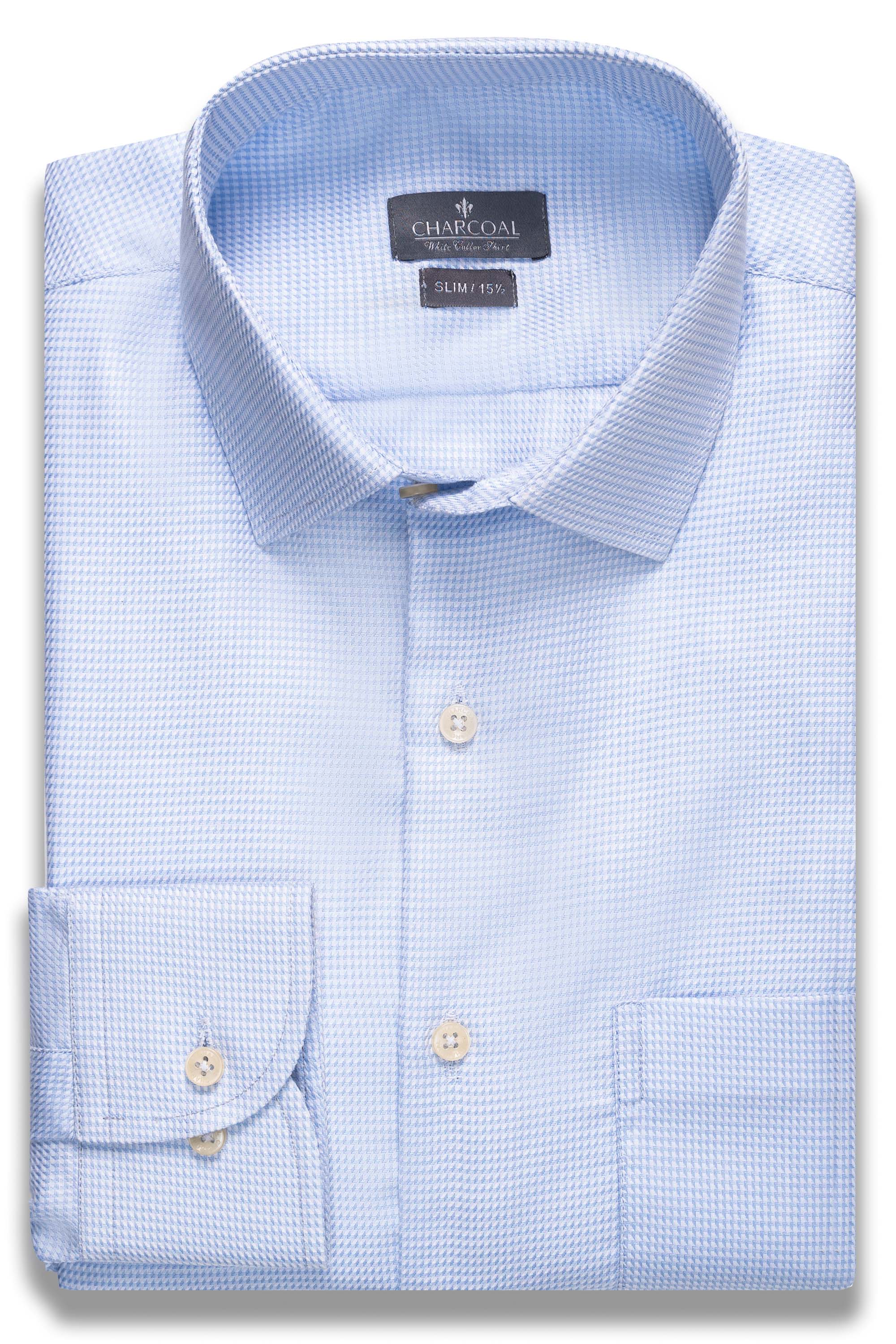 princess polly baby blue dress Casual Blue Textured Twill Slimline Shirt
