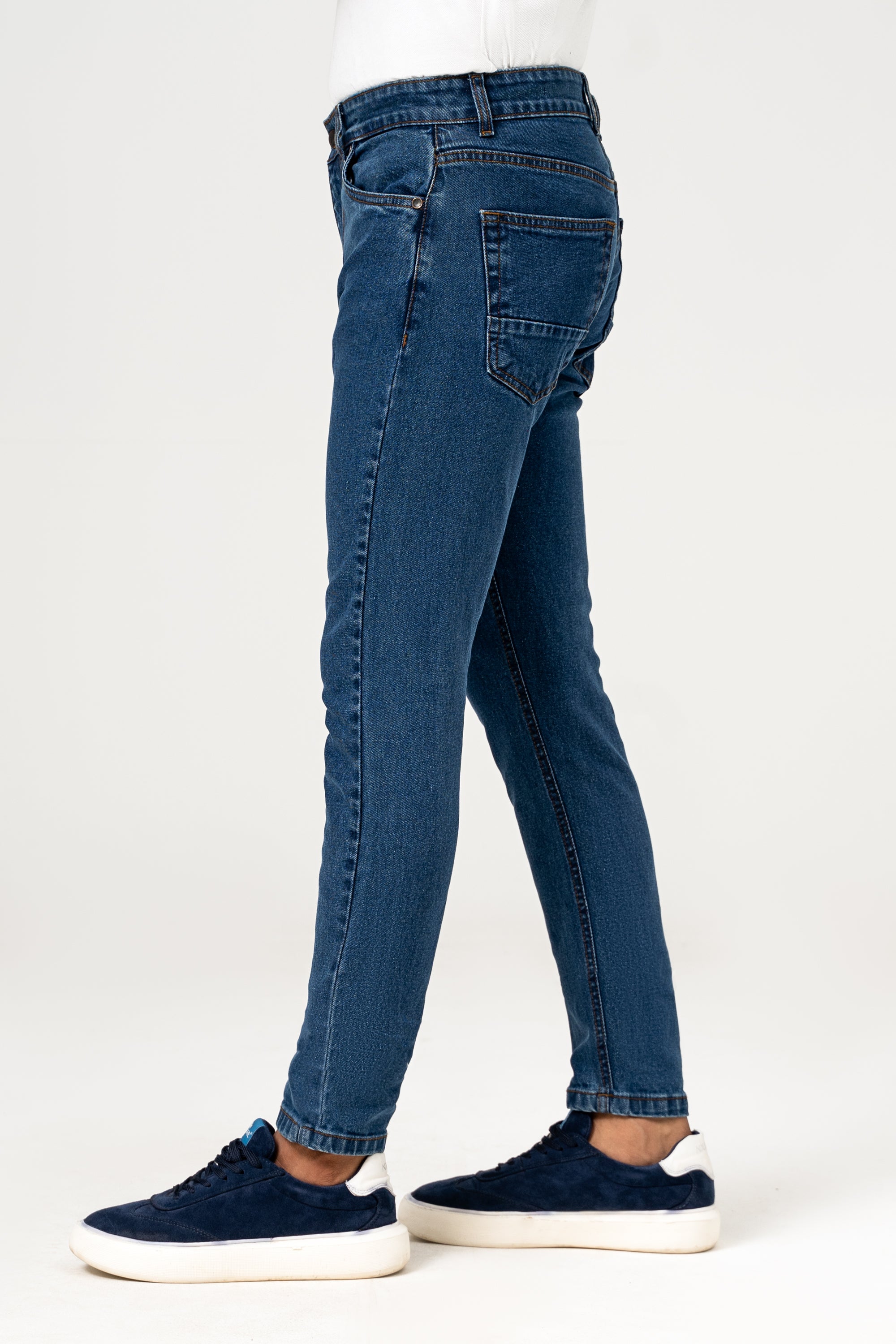 SLIM LEG DENIM  JEANS MID BLUE