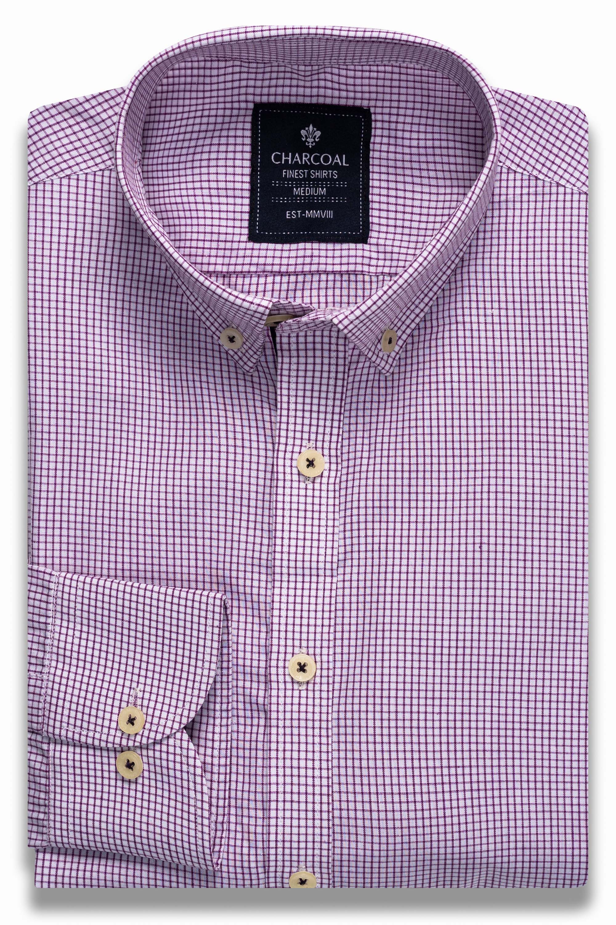 SEMI FORMAL SHIRT PURPLE CHECK