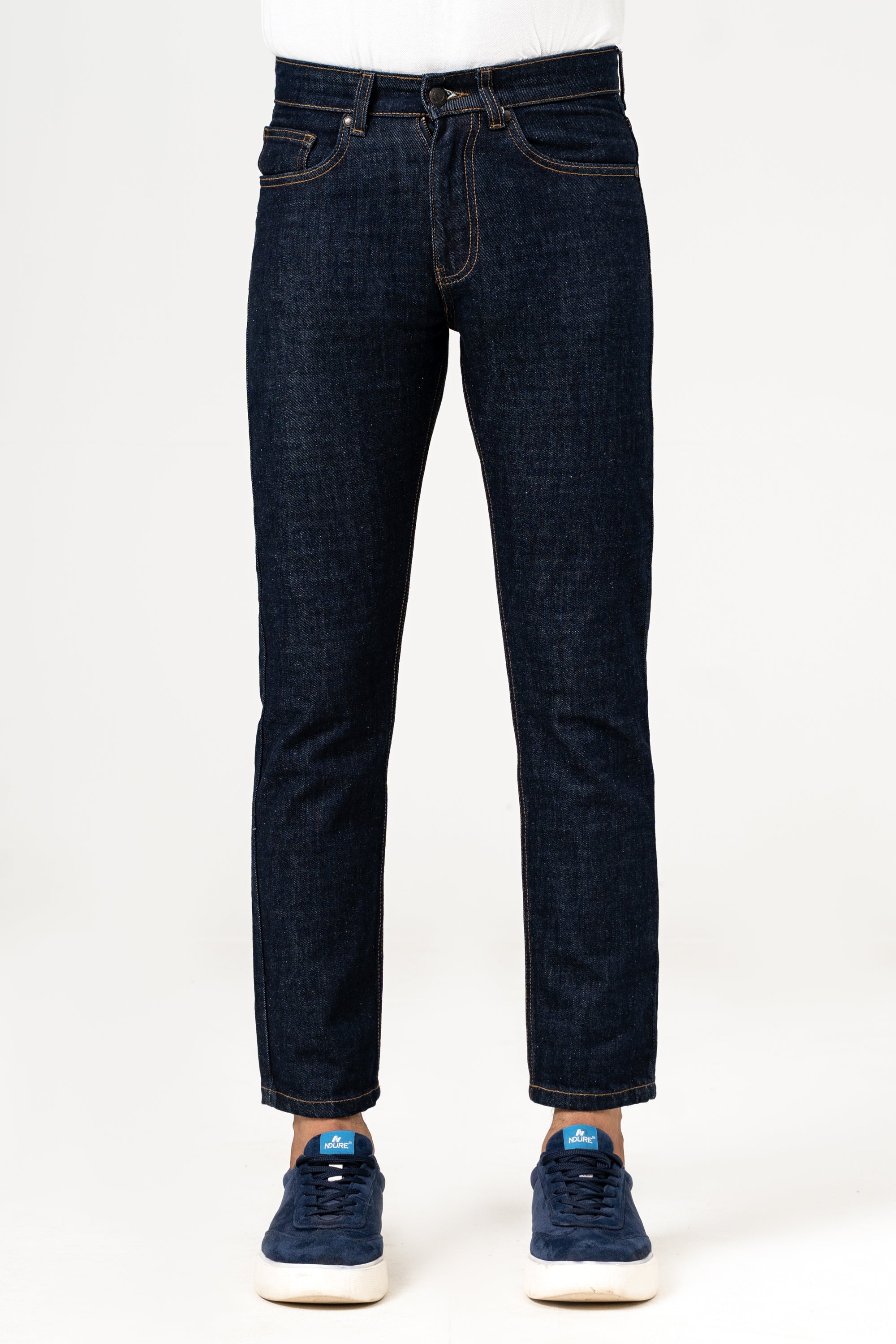 SLIM LEG DENIM JEANS DARK BLUE