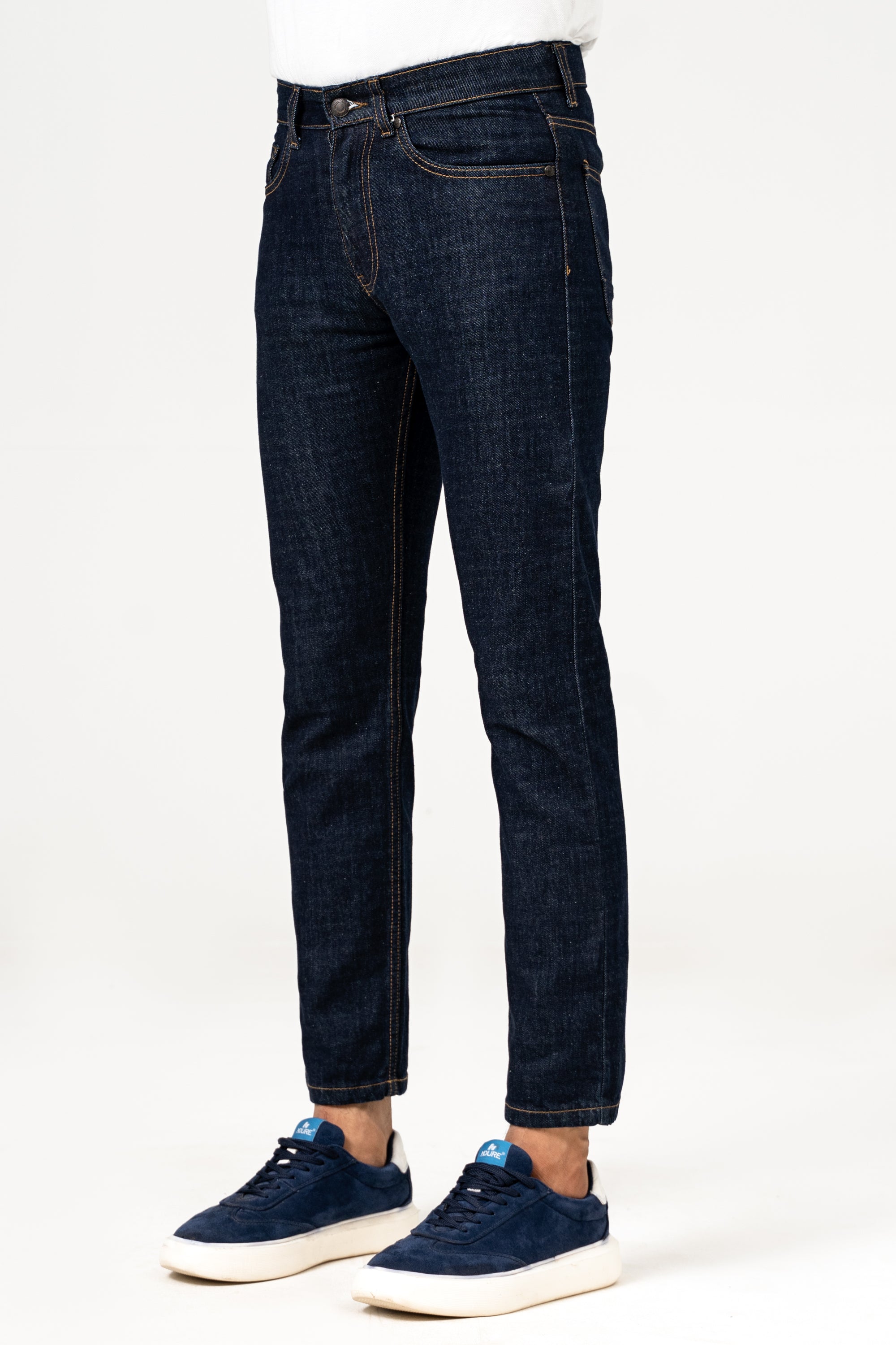 SLIM LEG DENIM JEANS DARK BLUE
