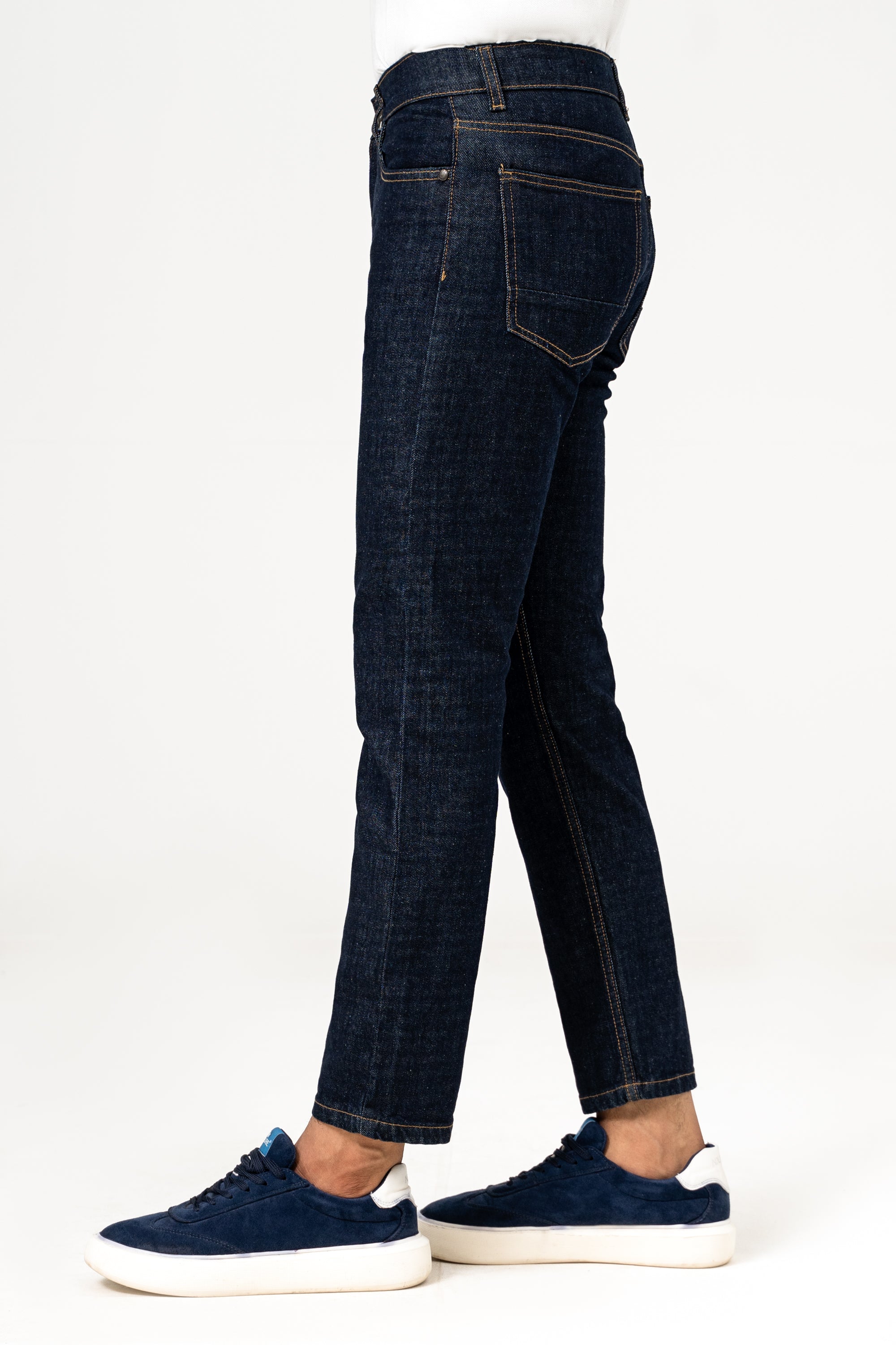 SLIM LEG DENIM JEANS DARK BLUE