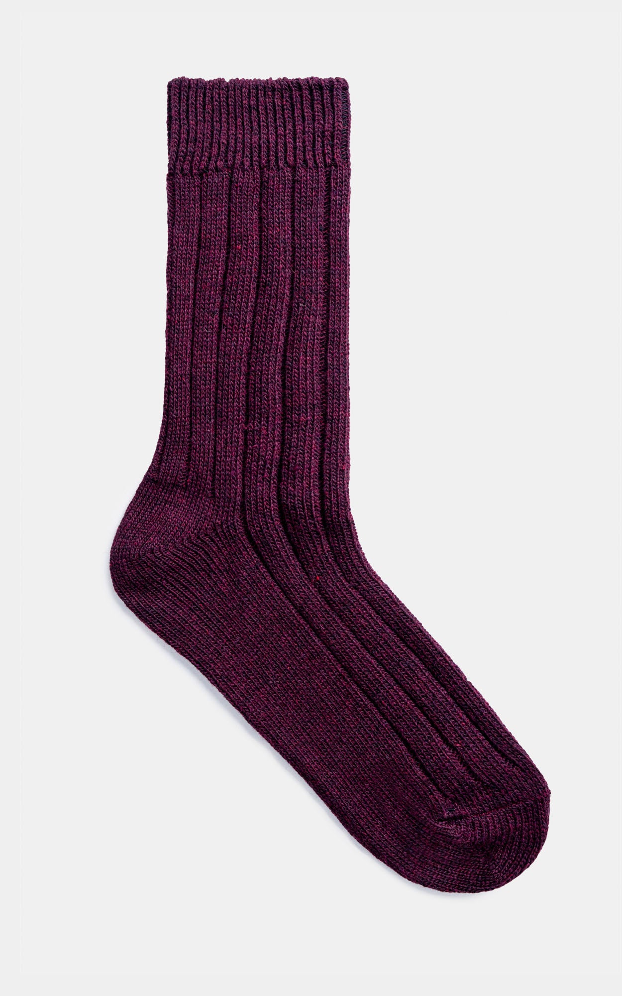 Ribbed Wool Blended Socks Maroon