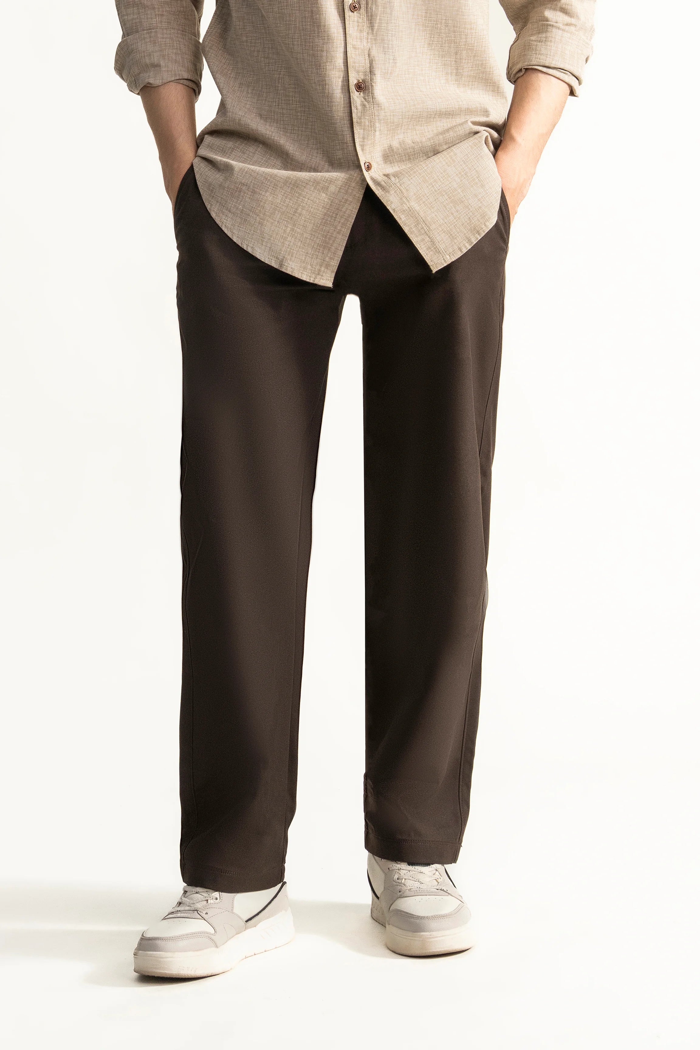 STRAIGHT FIT CROSS POCKET PANT DARK BROWN