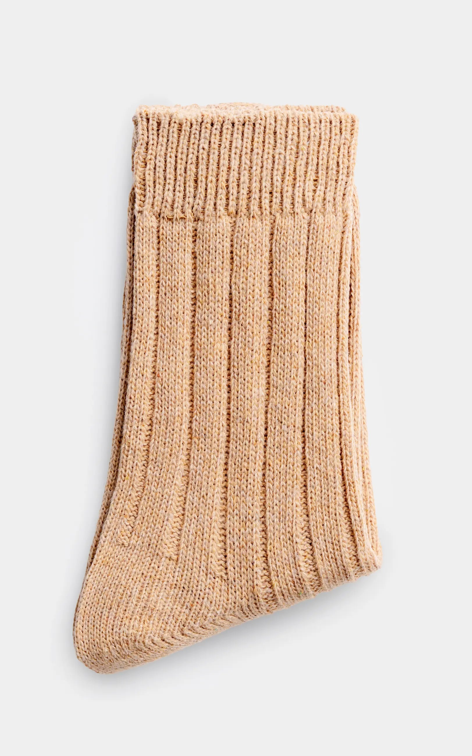 Ribbed Wool Blended Socks Camel