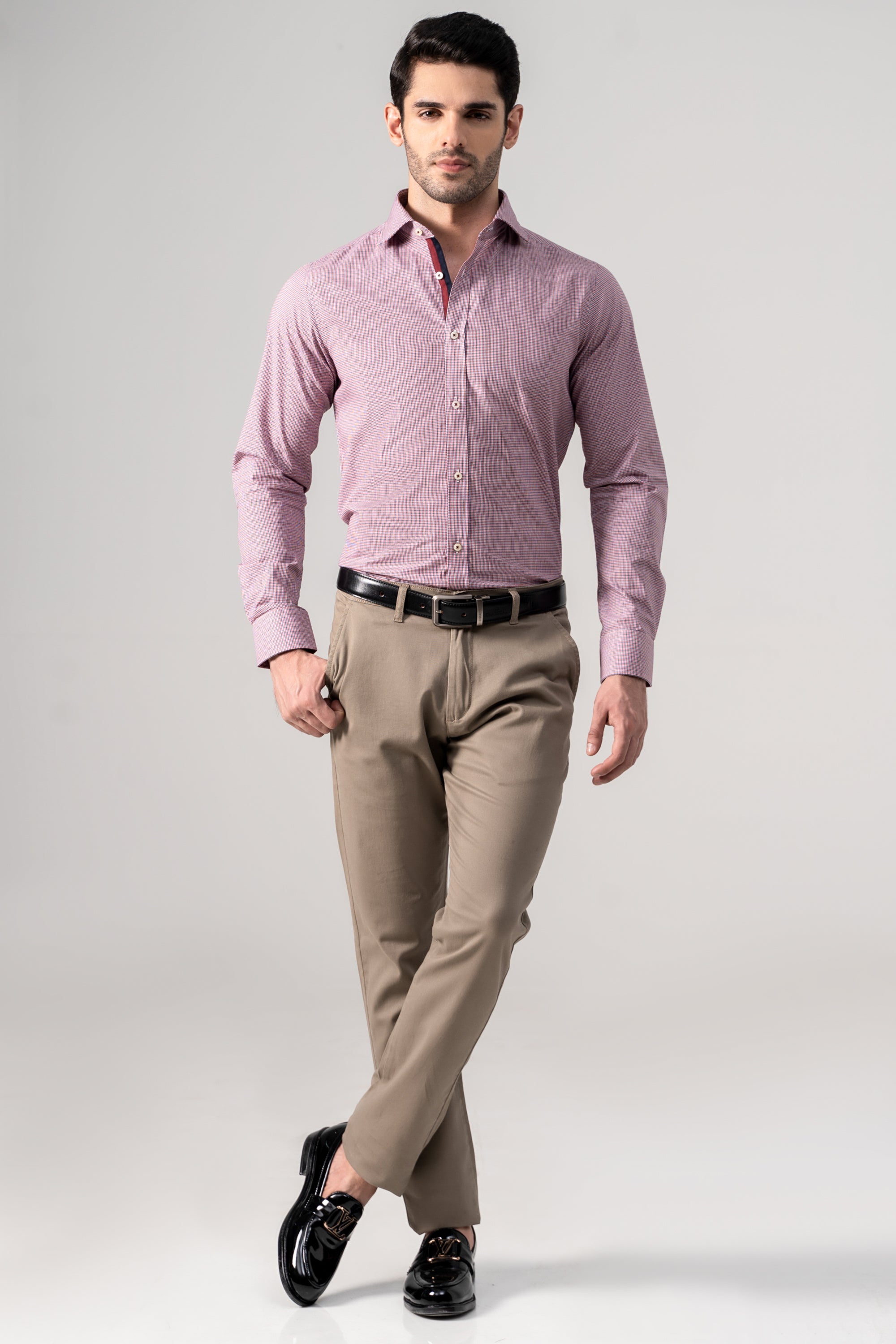 SEMI FORMAL SHIRT NAVY RED