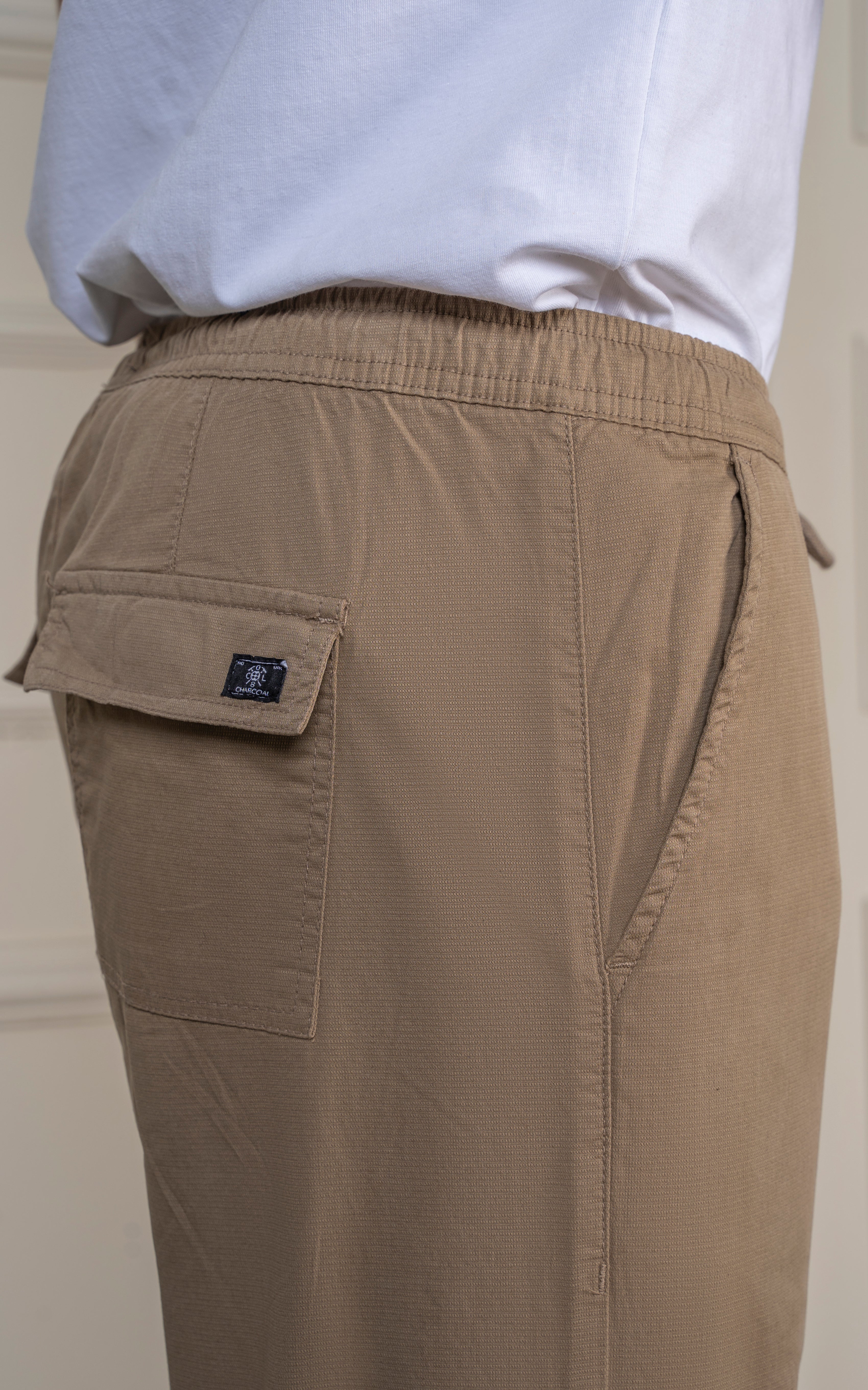 SLIM FIT TEXTURED JOGGER TROUSER OLIVE
