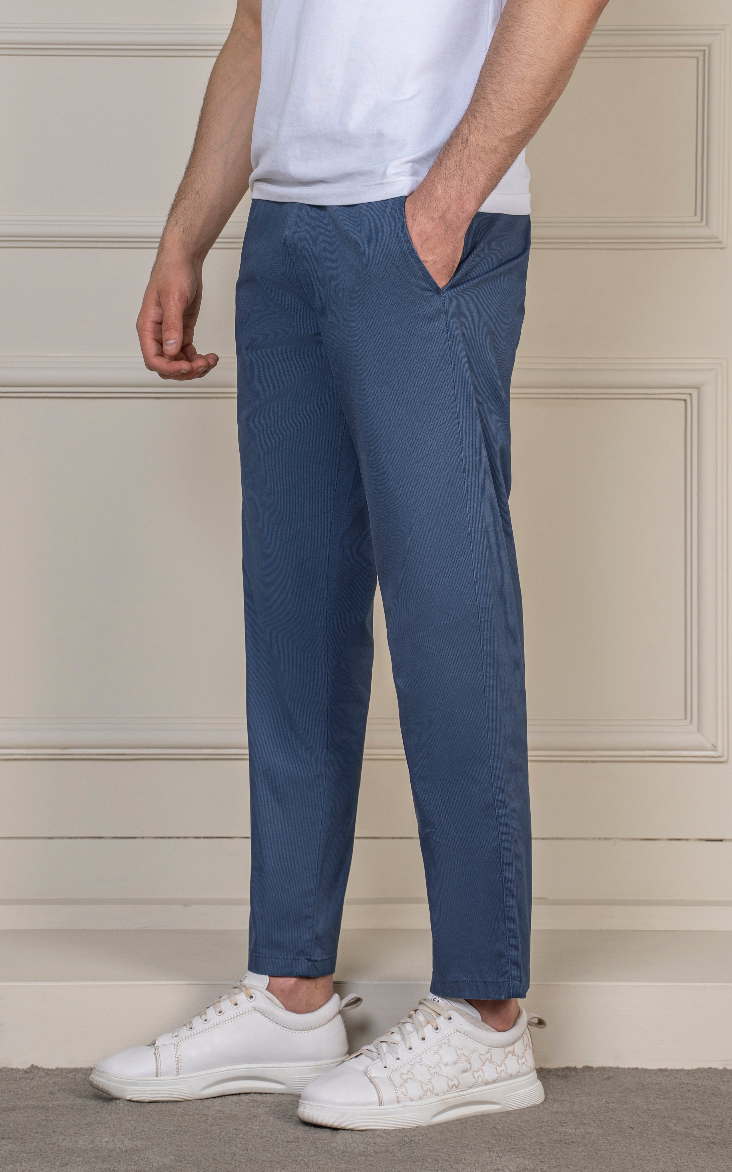 SMART FIT TEXTURED JOGGER TROUSER BLUE