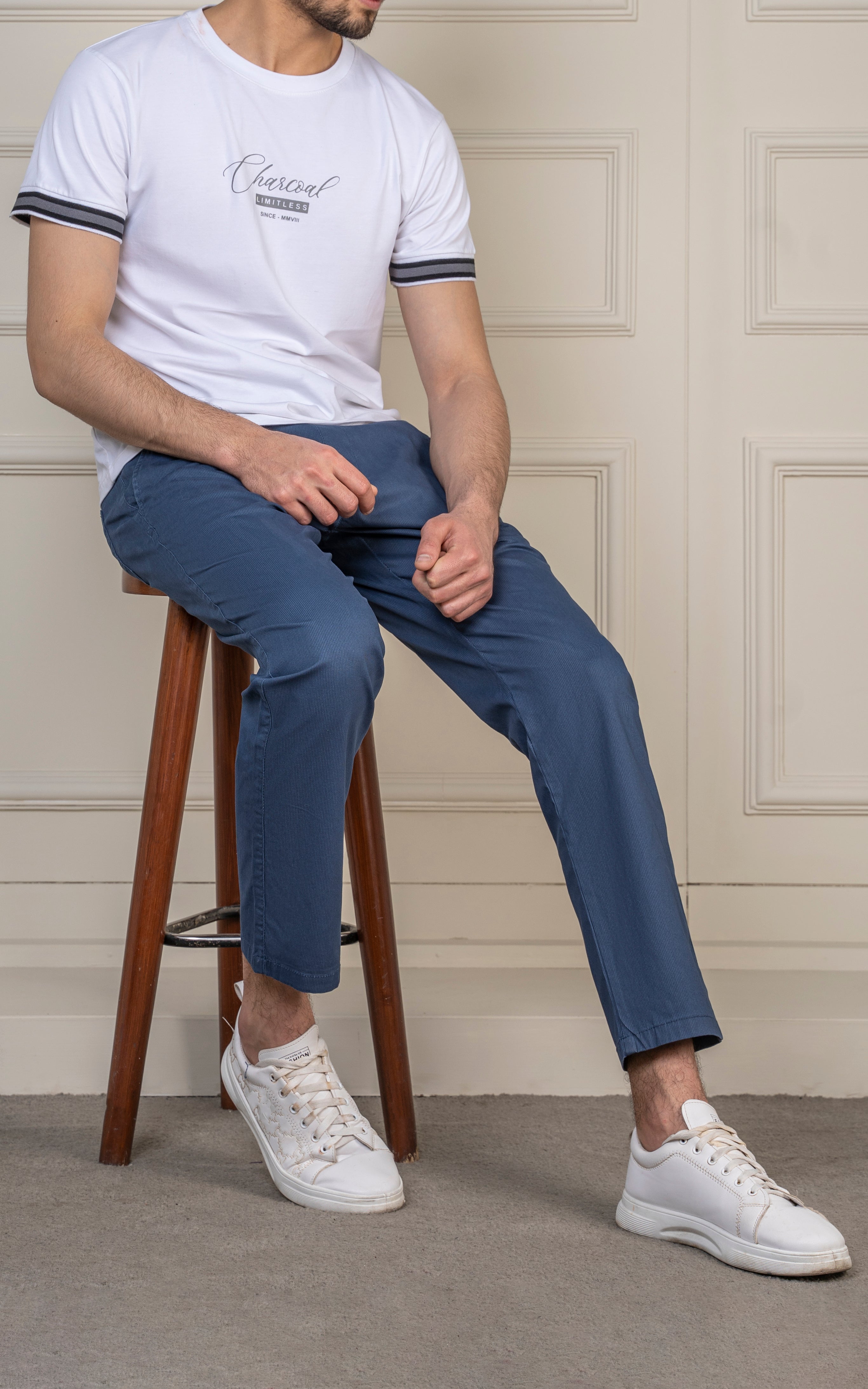 SMART FIT TEXTURED JOGGER TROUSER BLUE
