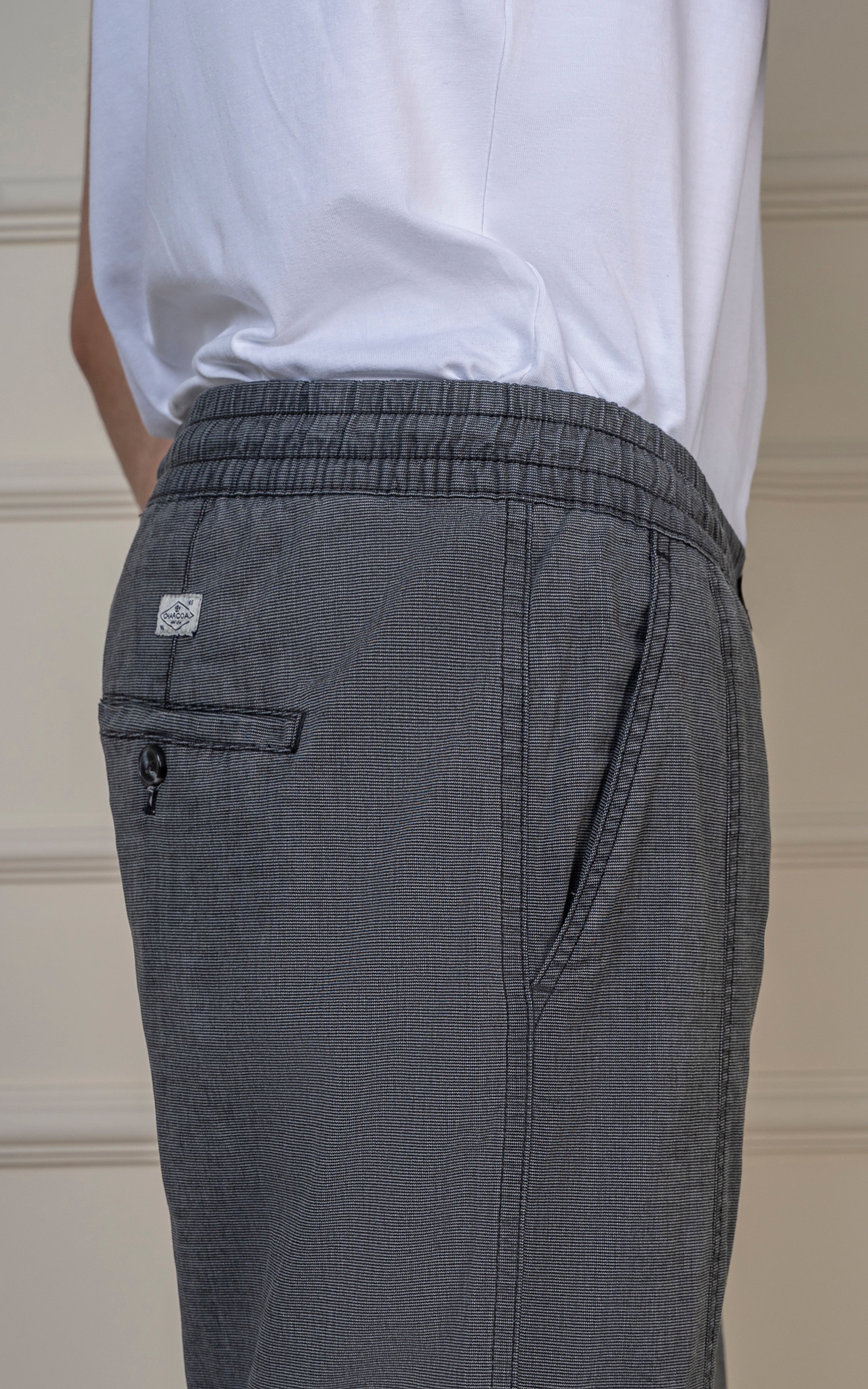 STRAIGHT FIT TEXTURED CARGO TROUSER CHARCOAL