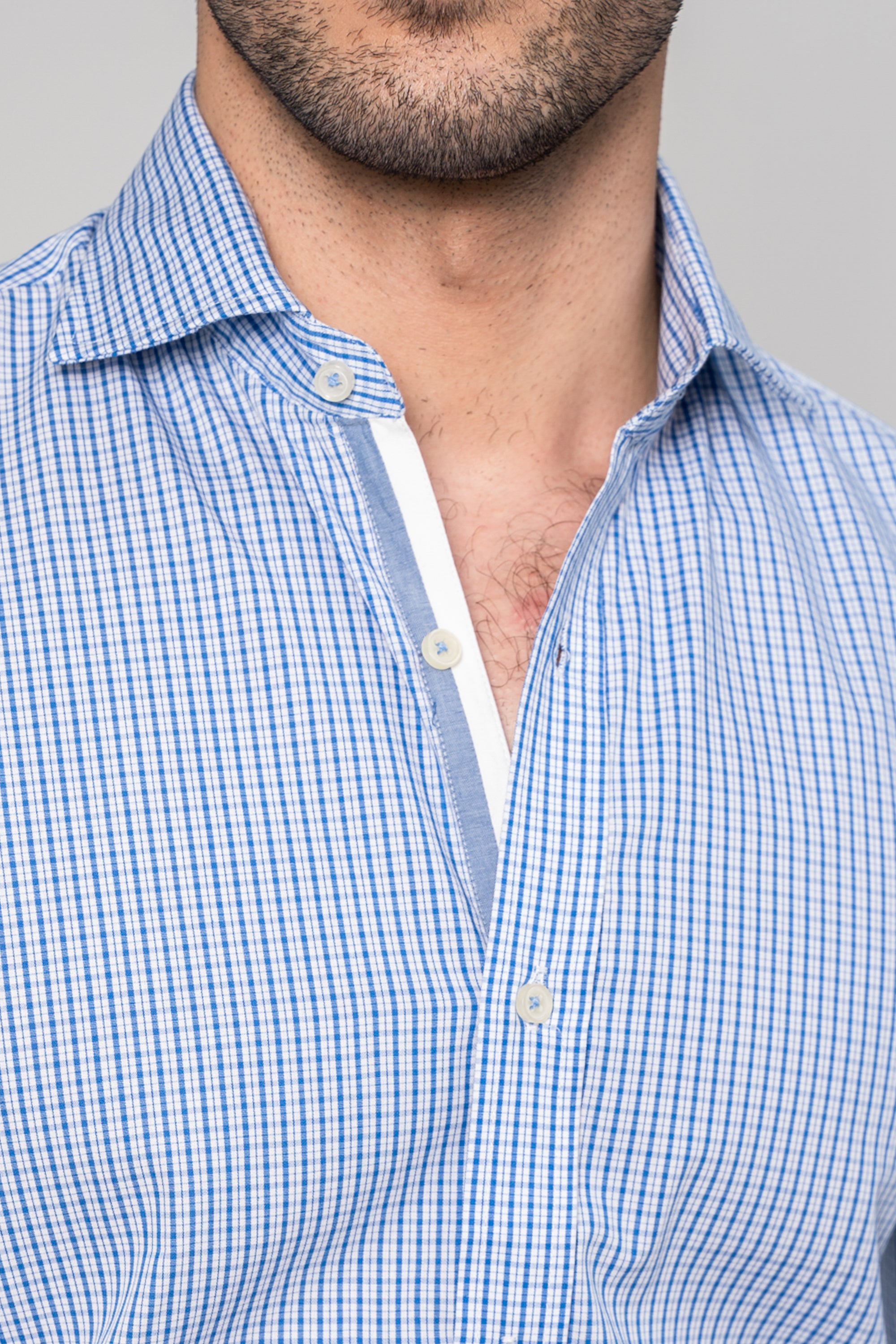 SEMI FORMAL SHIRT BLUE WHITE