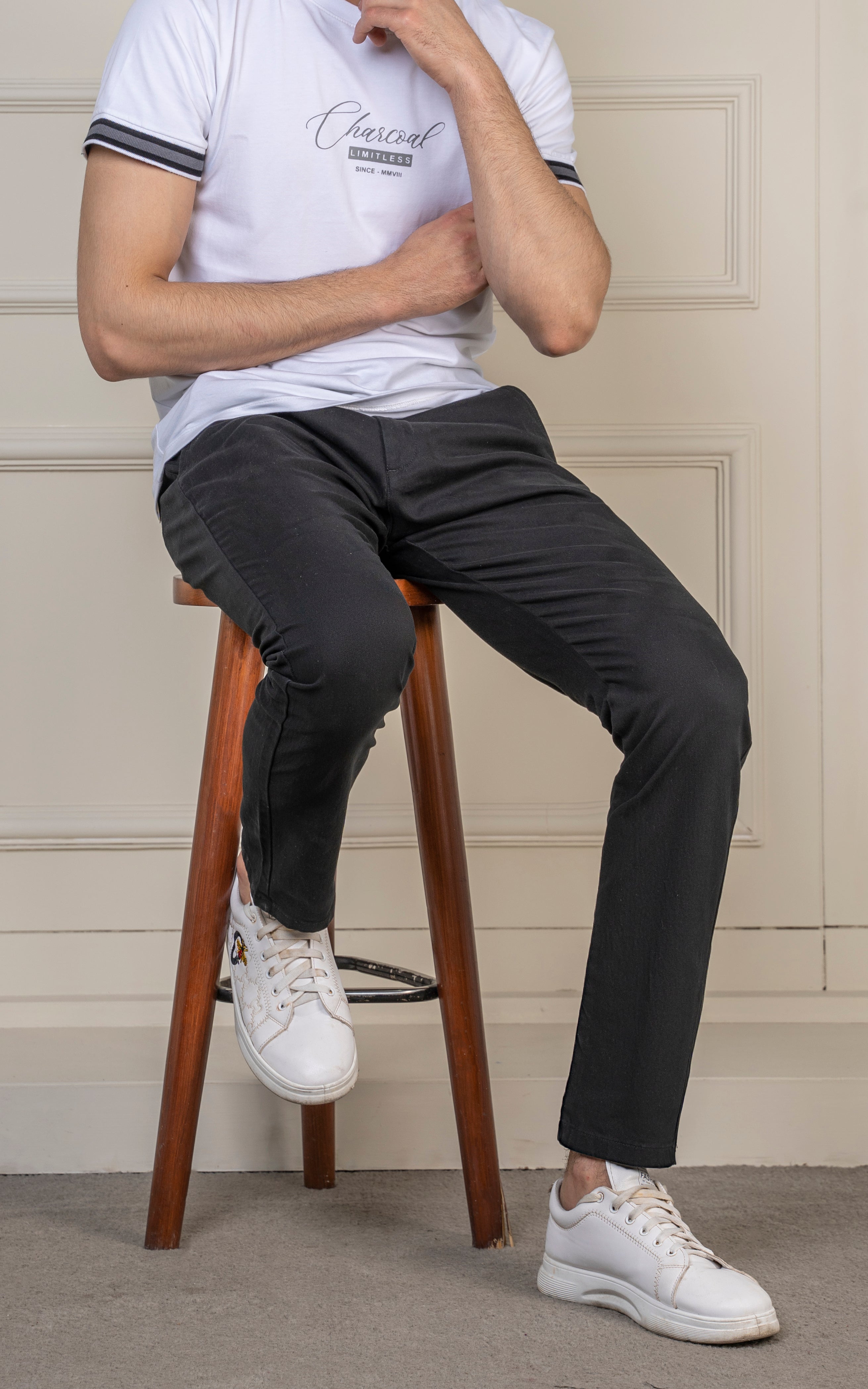 SLIM FIT TWILL PANT BLACK