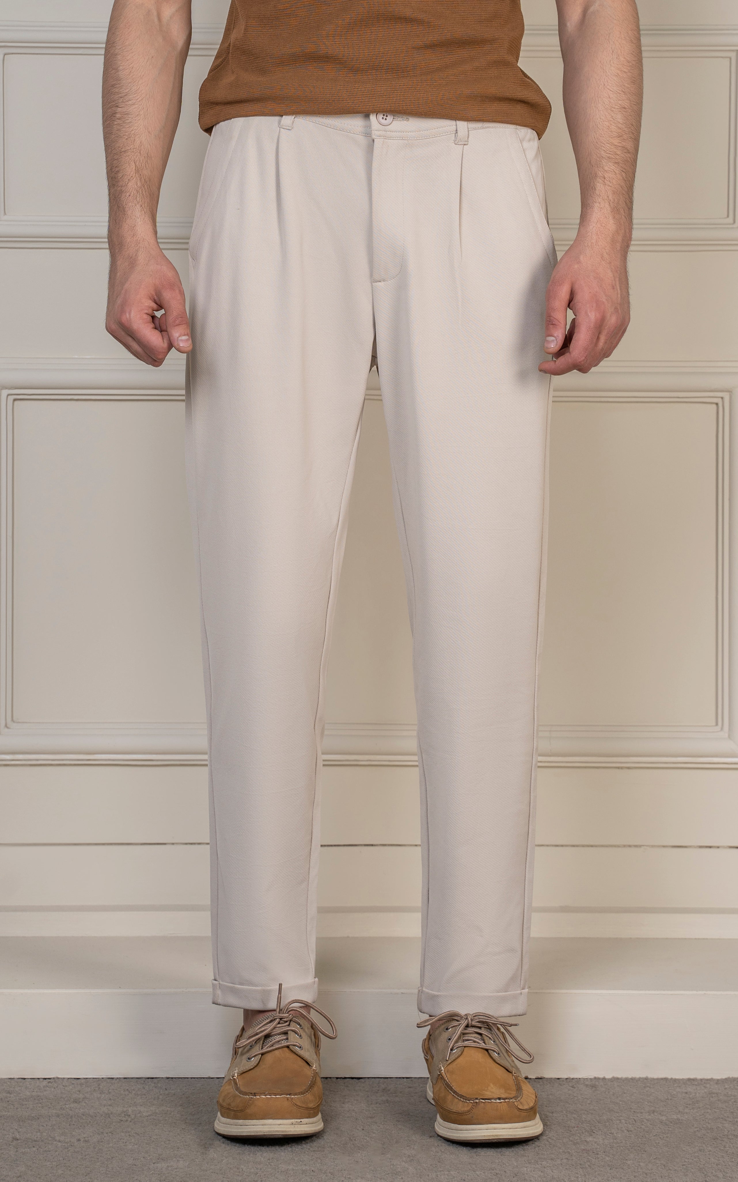 SMART FIT TEXTURED JOGGER TROUSER LIGHT KHAKI